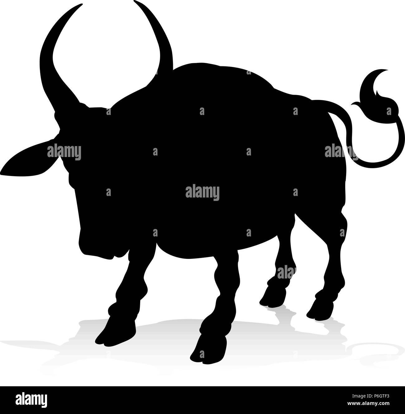 Ox Animal Silhouette Stock Vector