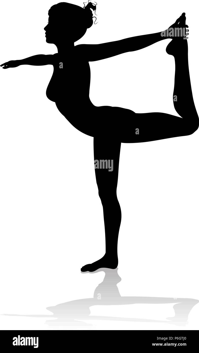 Yoga Pilates Pose Woman Silhouette Stock Vector Image And Art Alamy 8543