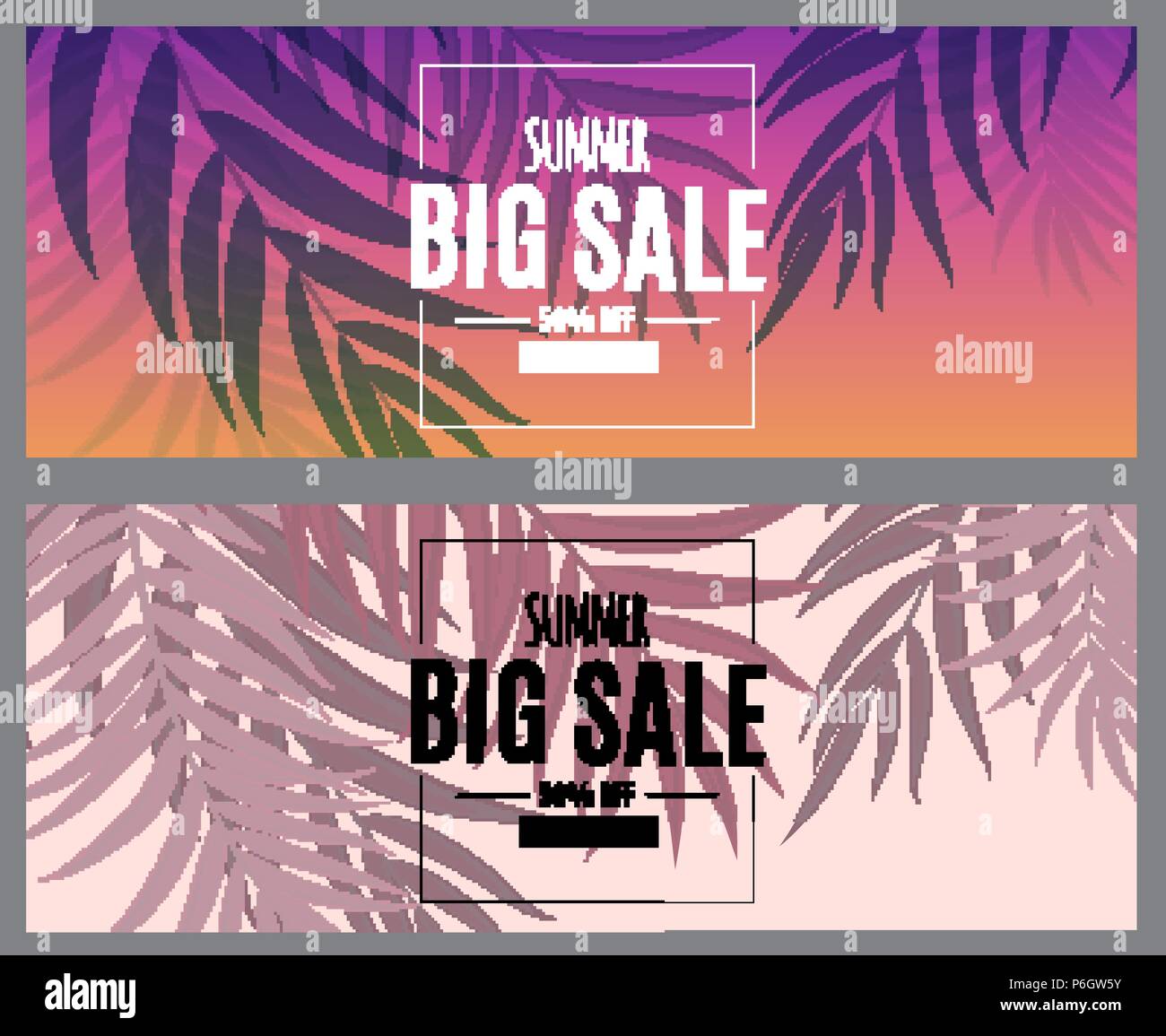 Abstract Summer Sale Background with Palm Leaves. Vector Illustration ...