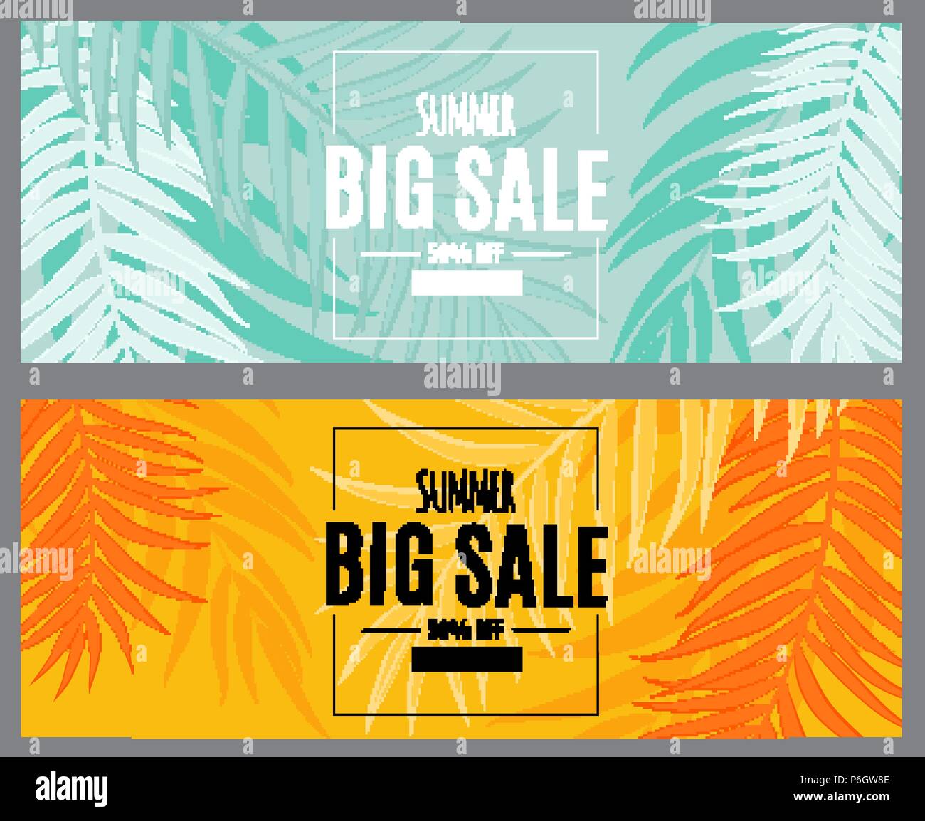 Abstract Summer Sale Background with Palm Leaves. Vector Illustration ...