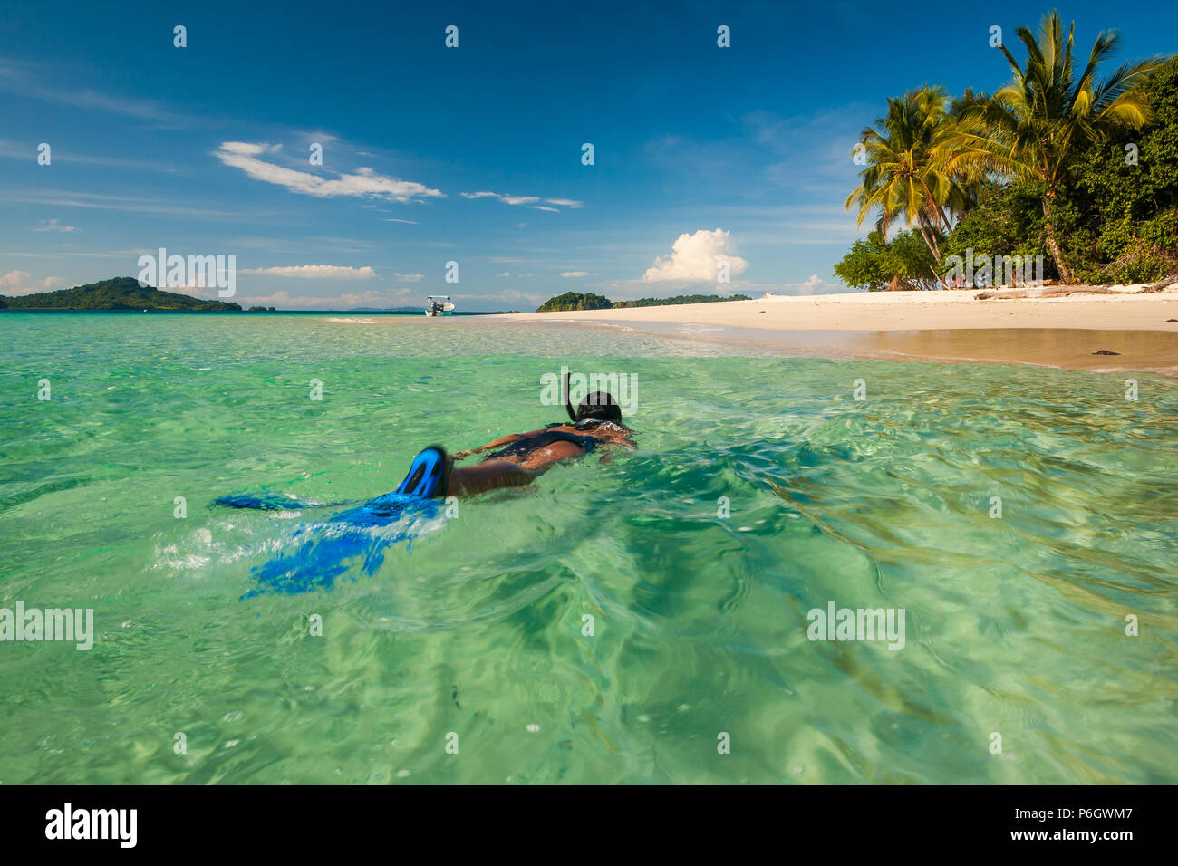 Scuba diving at Coiba island national park, Pacific coast, Veraguas province, Republic of Panama. Stock Photo