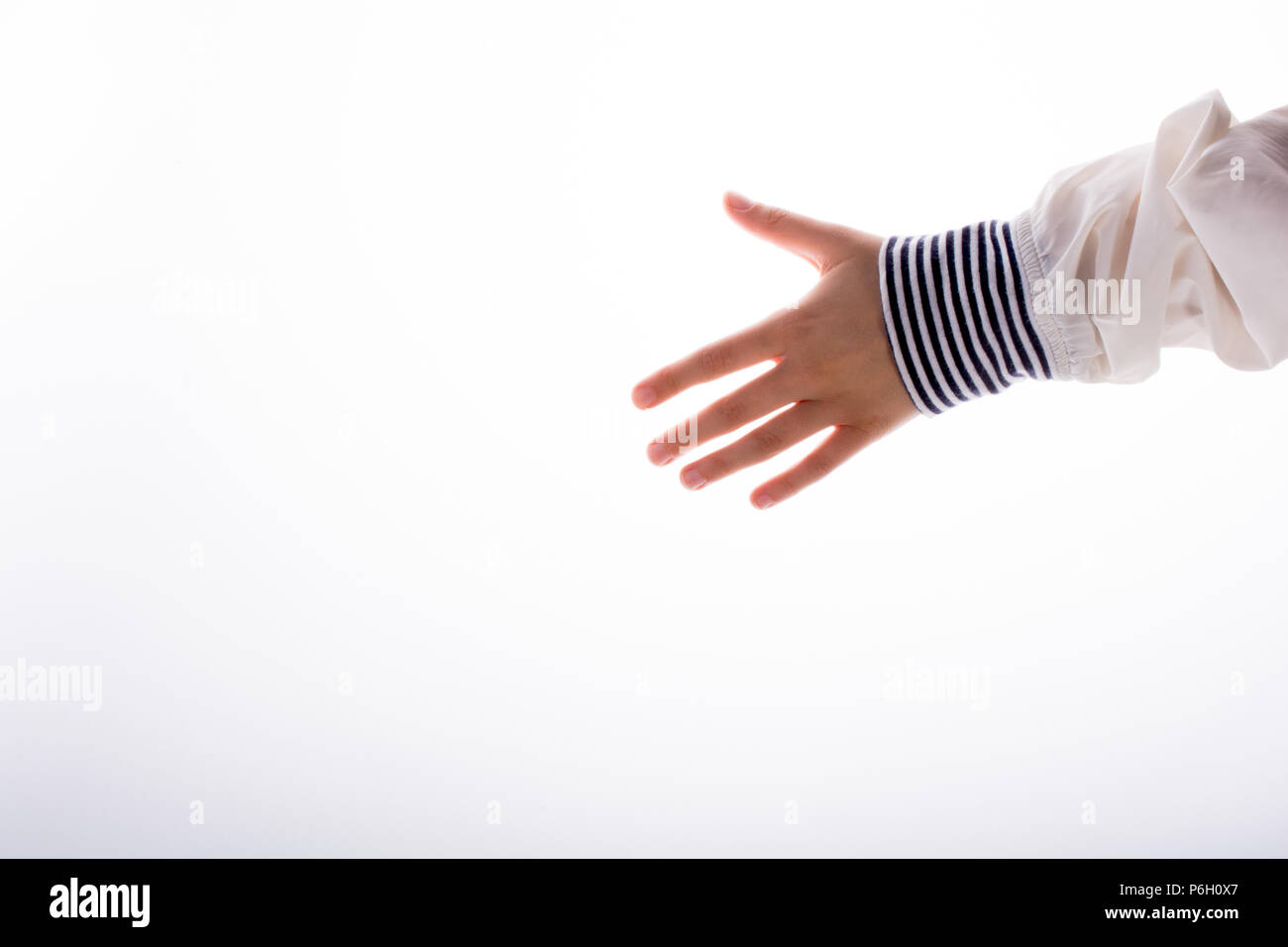 Hand making a gesture on a white background Stock Photo - Alamy