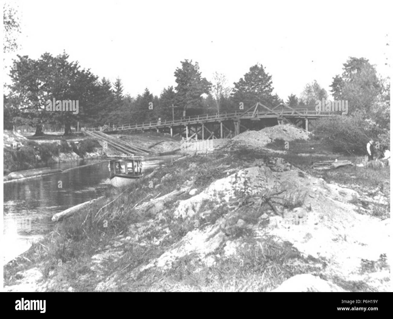 English Boat Under The Redmond Bridge Over Sammamish Slough On