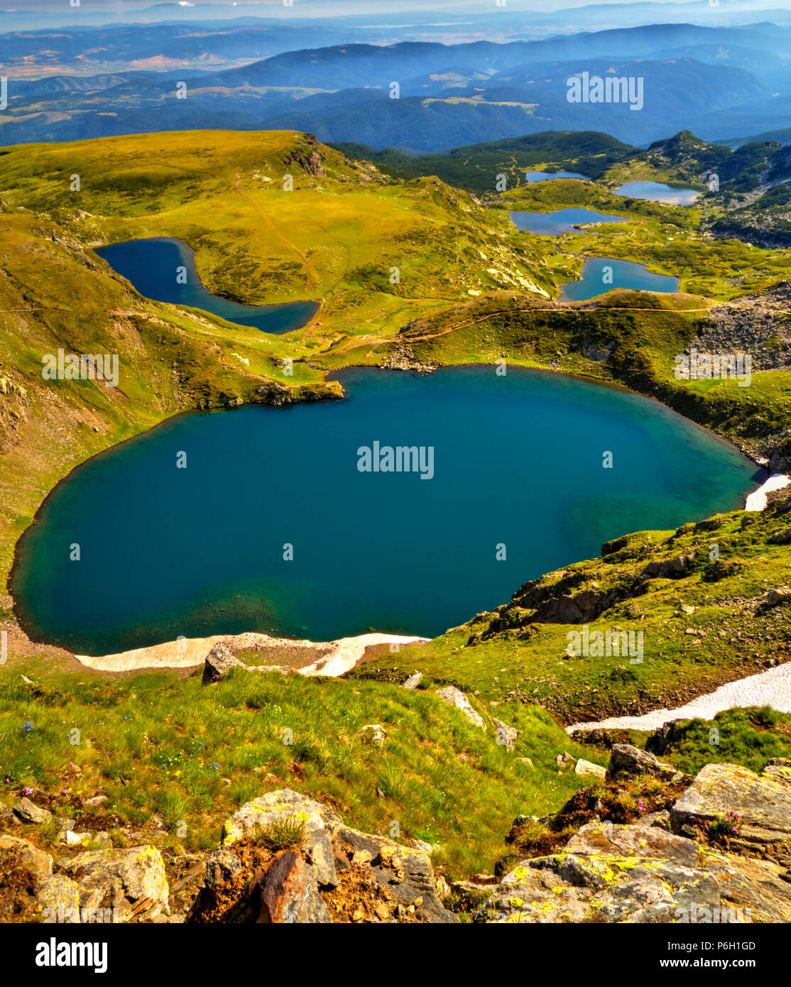 Beautiful landscape with mountain lakes Stock Photo - Alamy