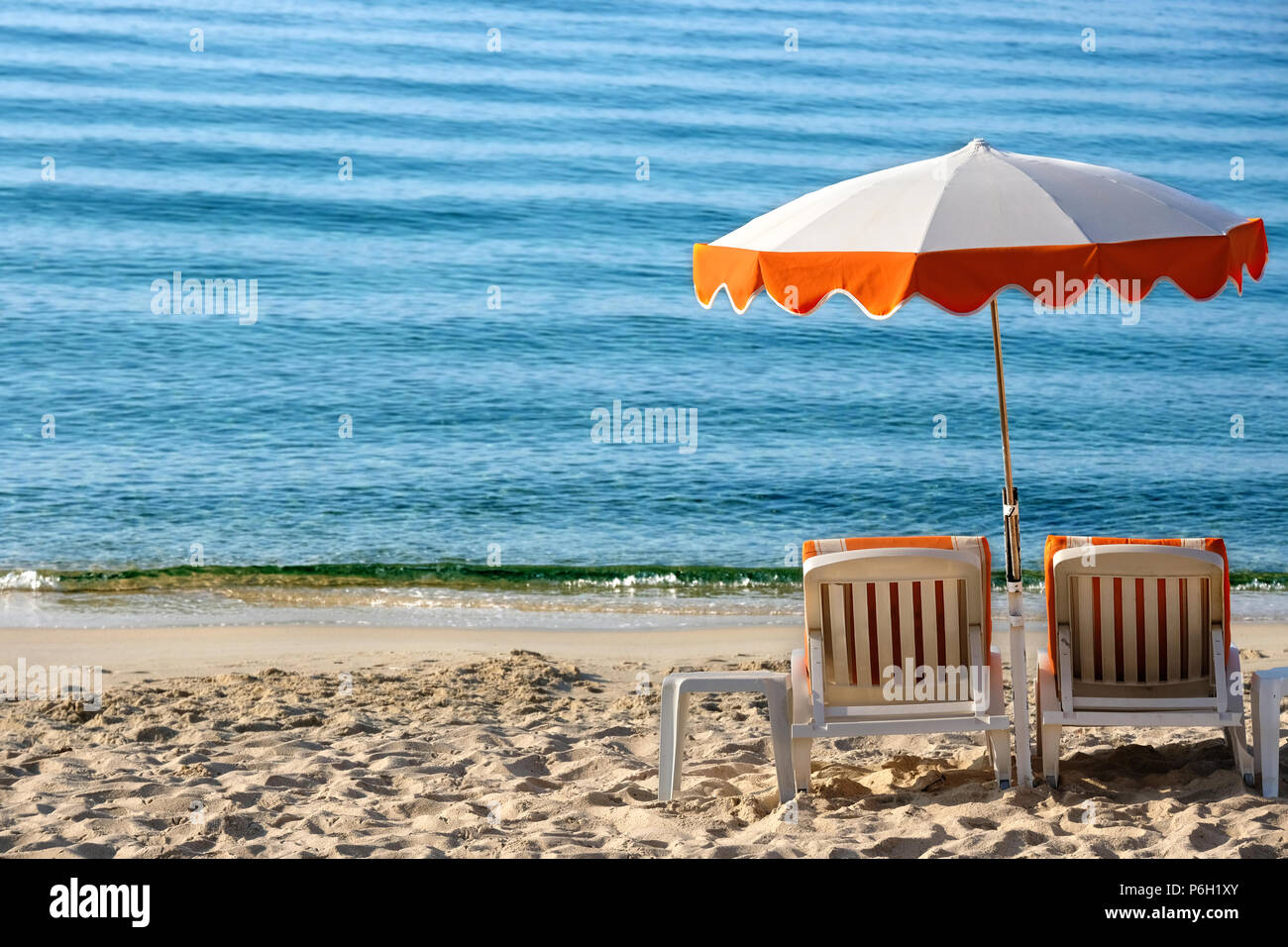 Pacific beach umbrella and chair Stock Photo Alamy
