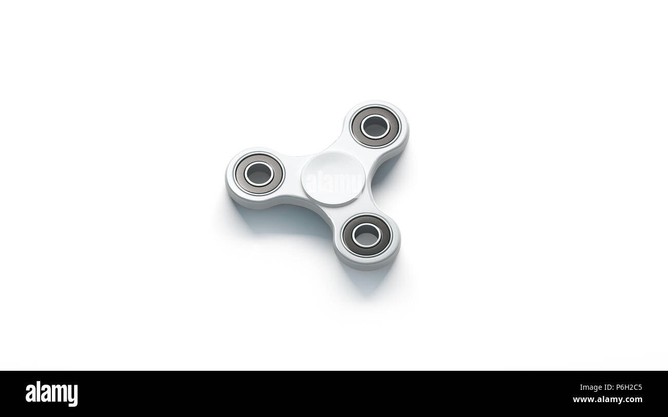 Blank white fidget spinner mockup, side view, 3d rendering. Clear spinning toy mock up, design template. Empty stress tri-spinner. Trend teenager for branding or printing Stock Photo - Alamy