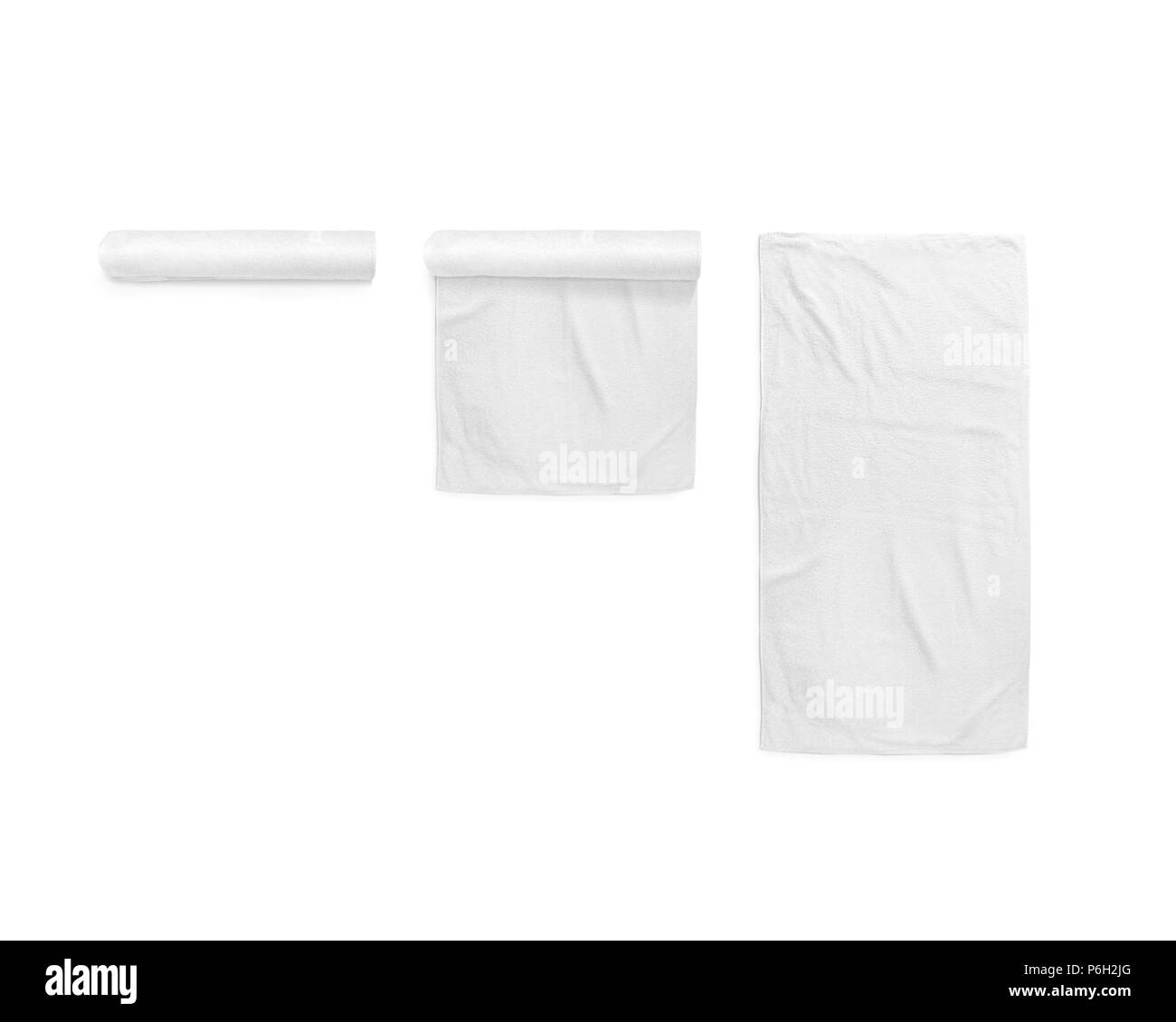 Download Black White Soft Beach Towel Mockup Set Clear Folded And Unfolded Wiper Mock Up Laying On The Floor Shaggy Fur Bath Textured Jack Towel Top View Domestic Cloth Kitchen Overlay Template Wrapped Stock