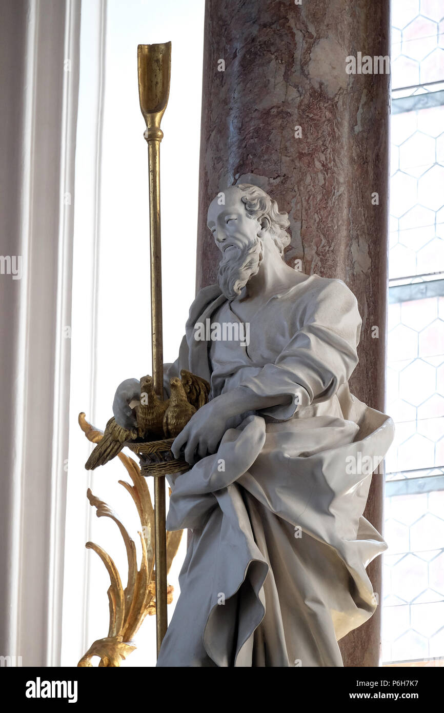 Saint Joachim statue on the main altar in Amorbach Benedictine