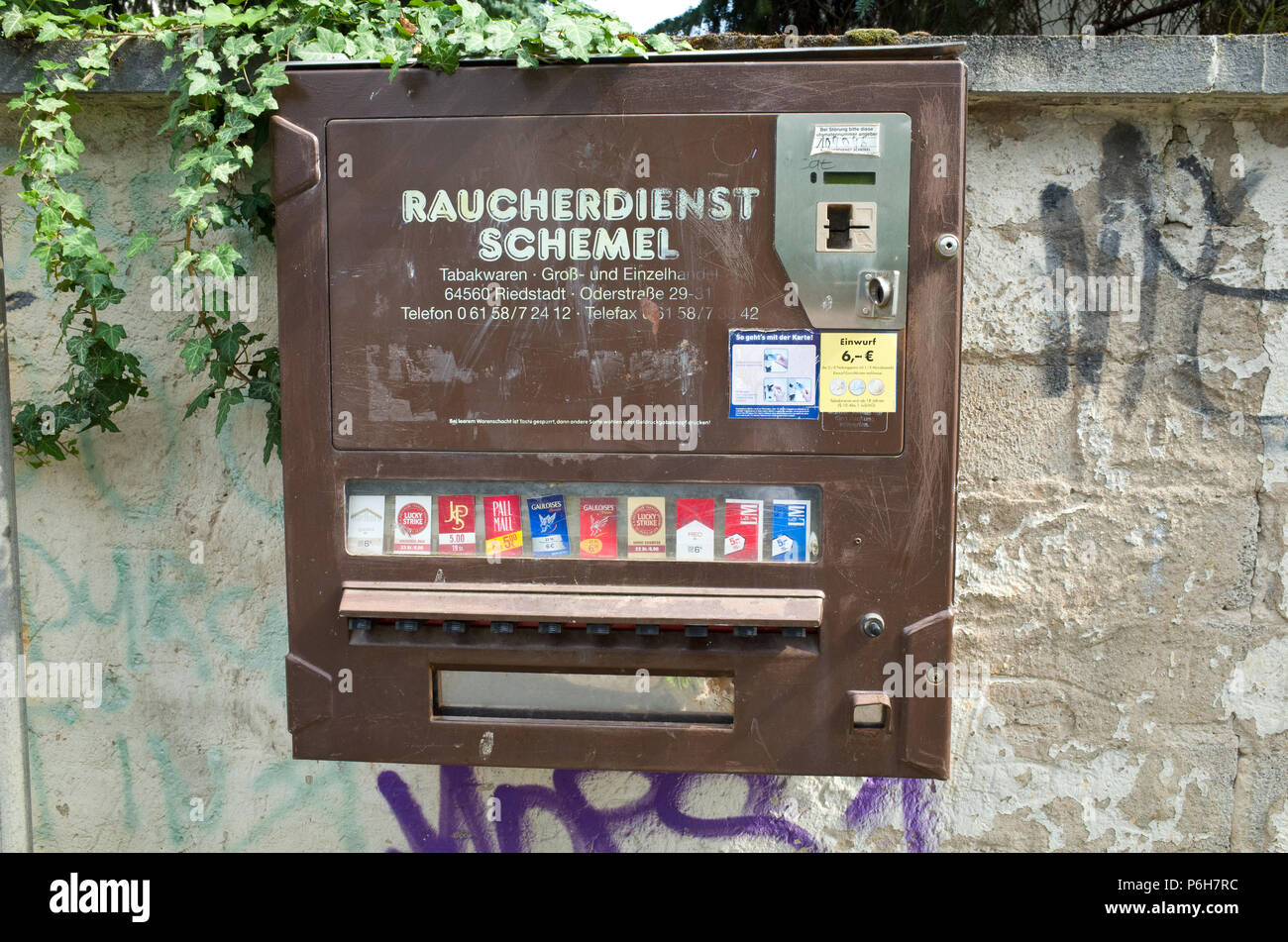 Cigarette Vending Machine Germany Stock Photo