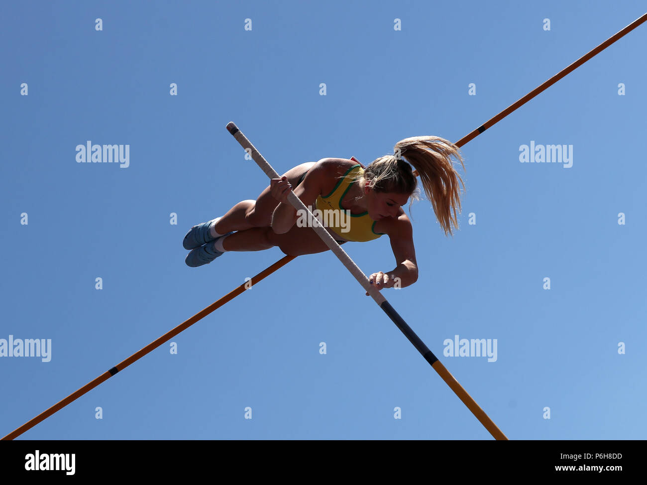 Great Britain's Molly Caudery in action during the Women's Pole Vault