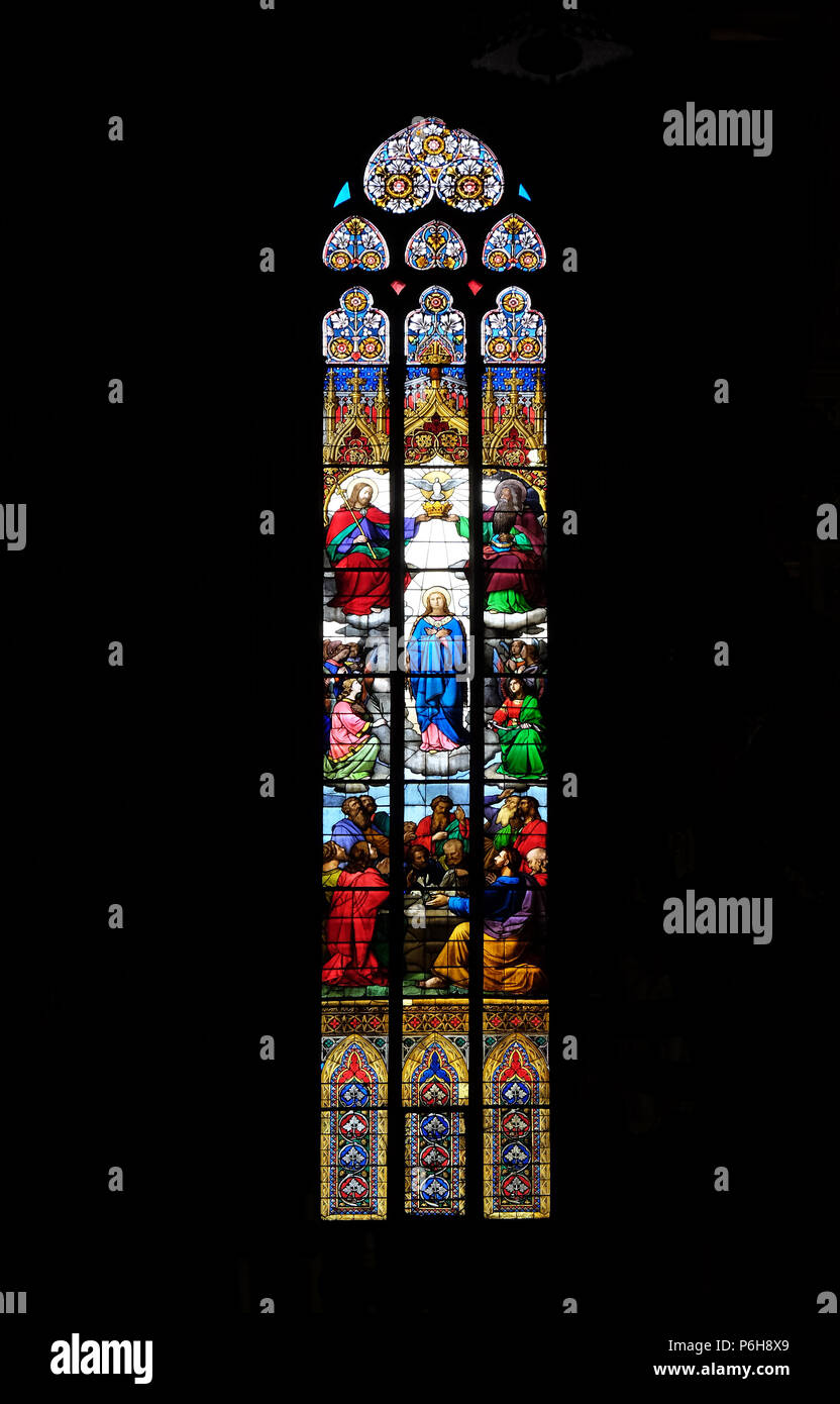 Coronation of the Blessed Virgin Mary, stained glass in Zagreb cathedral dedicated to the Assumption of Mary Stock Photo - Alamy Coronation of the Blessed Virgin Mary, stained glass in Zagreb cathedral dedicated to the Assumption of Mary Stock Photo - Alamy