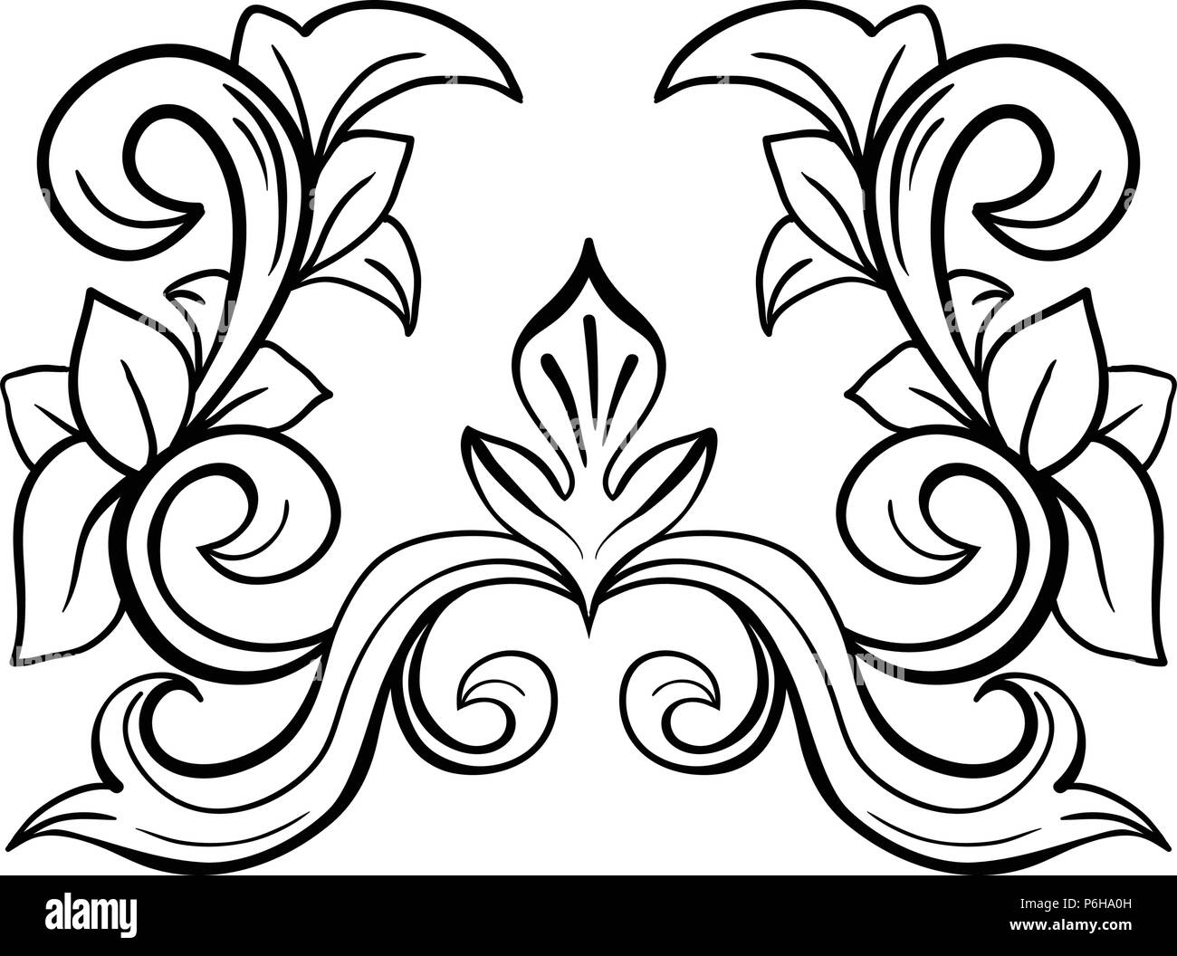 Black Hand Drawn Isolated Greek, Byzantine and Roman vintage floral  headpiece. Decoration or weave plant ornament in baroque or victorian  style. Royal adornment with leaf, luxury vignet element Stock Vector Image &