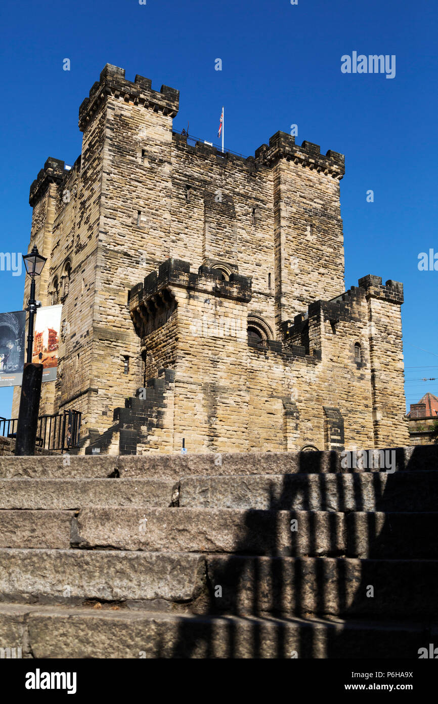 The castle keep in NewcastleuponTyne, England. The Normanera fortification dates from the