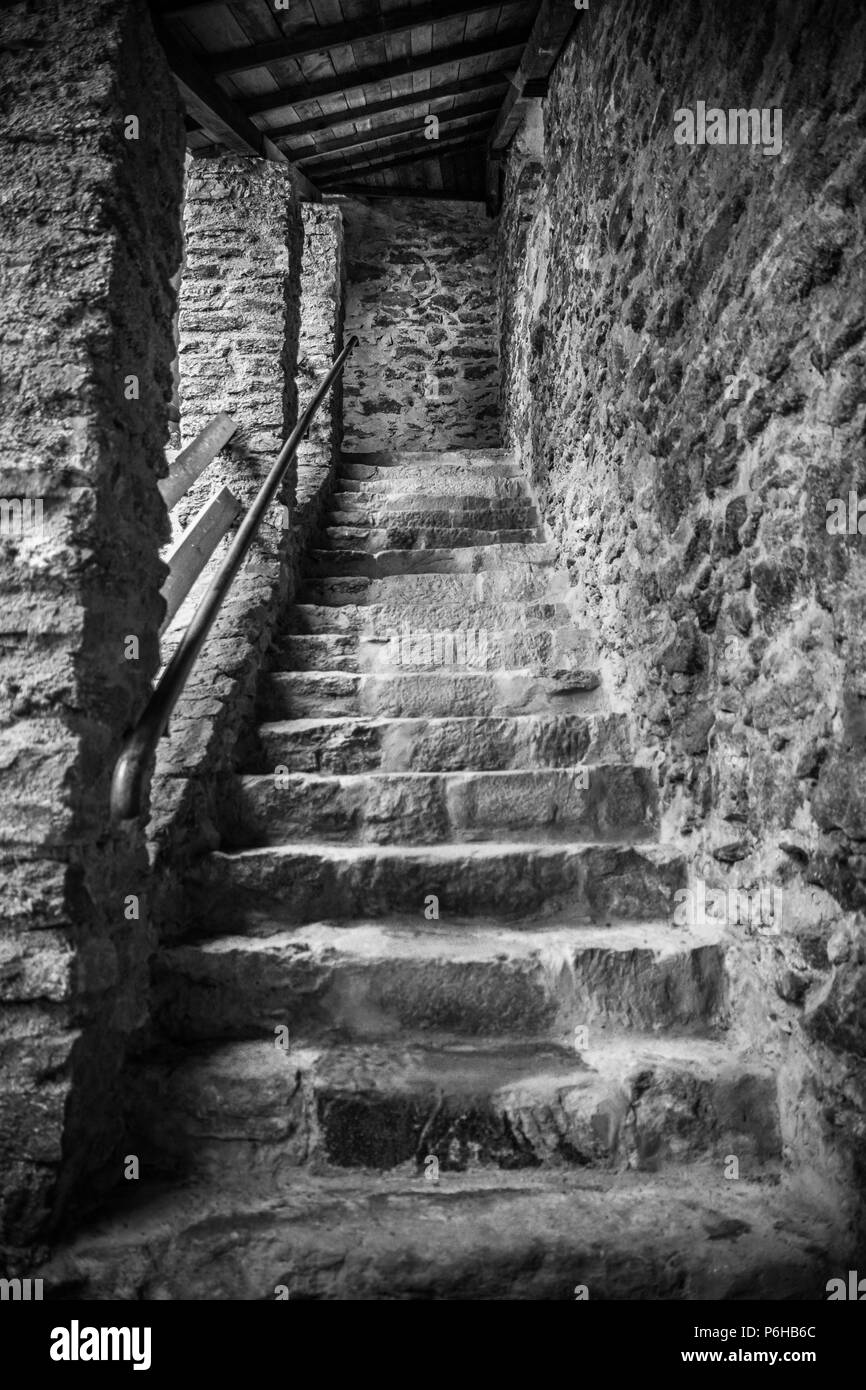 Stairs in a old castle Stock Photo