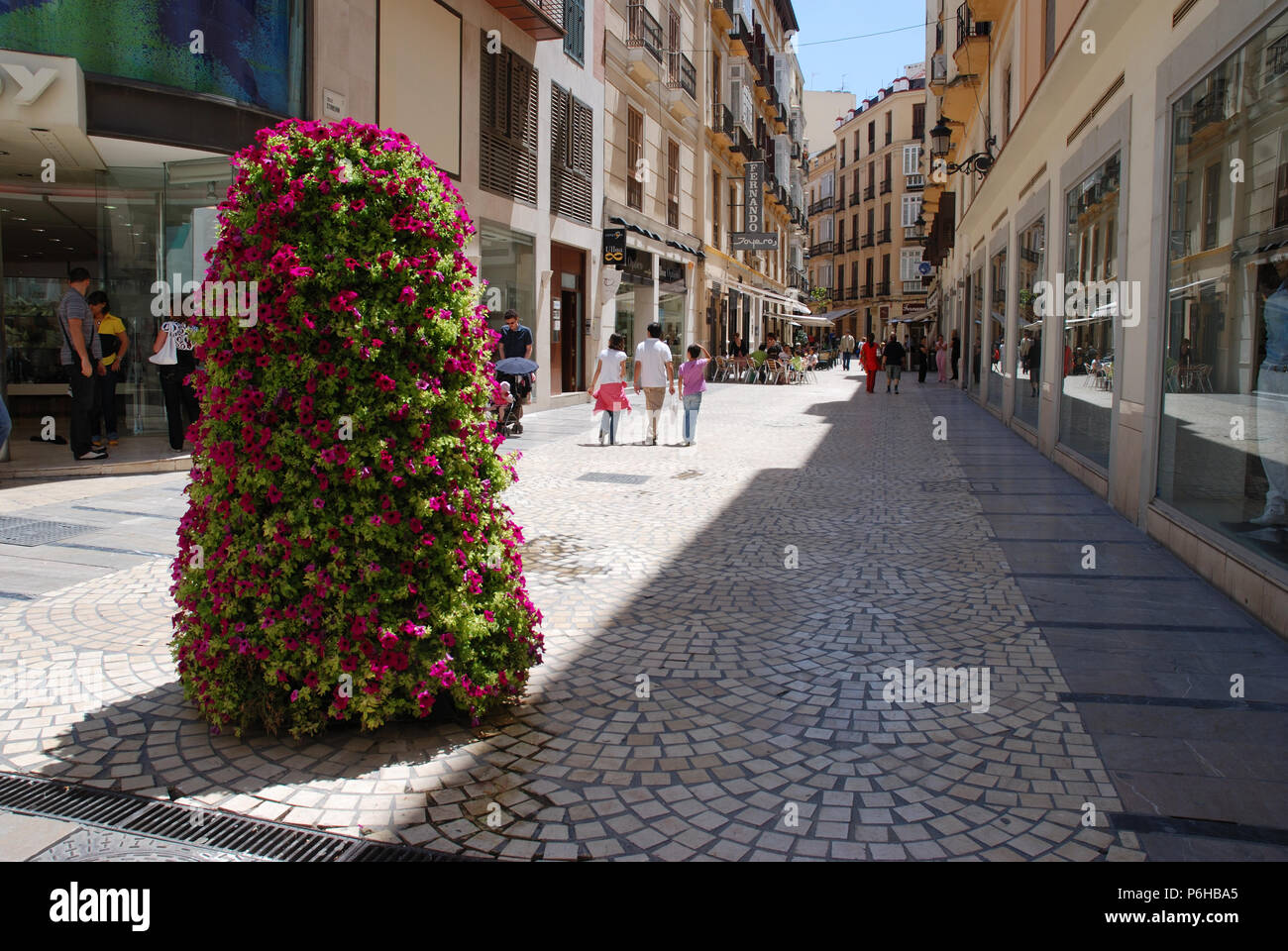 Pedestrian street. Malaga, Spain. Stock Photo