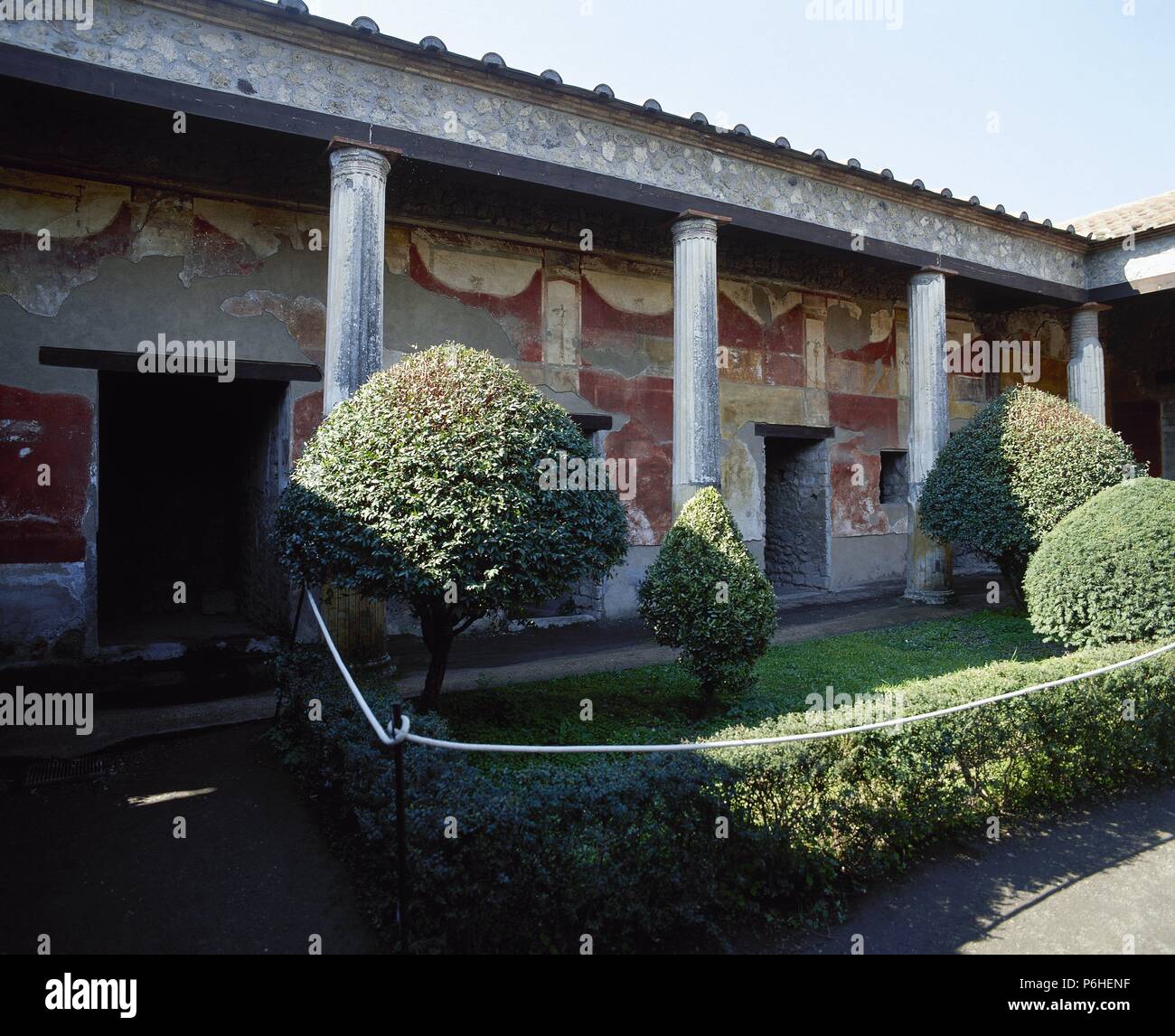 Italy. Pompeii. House of Venus in Shell. Courtyard garden. Campania. Stock Photo