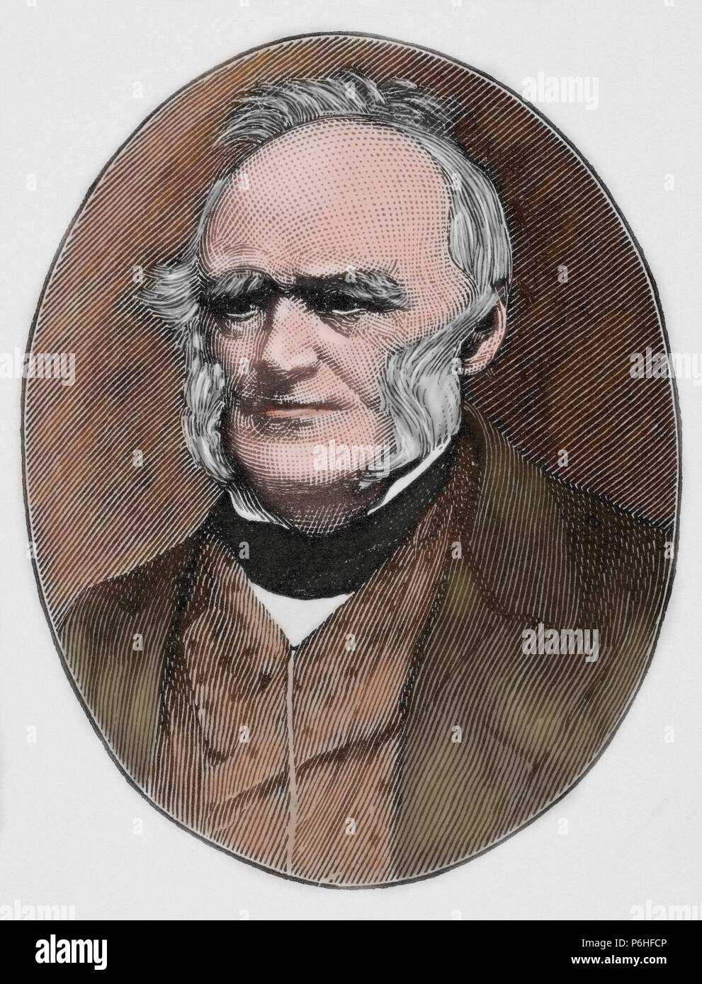 Charles Lyell (1797-1875). British lawyer and geologist. Engraving. Universal History, 19th century. Colored. Stock Photo