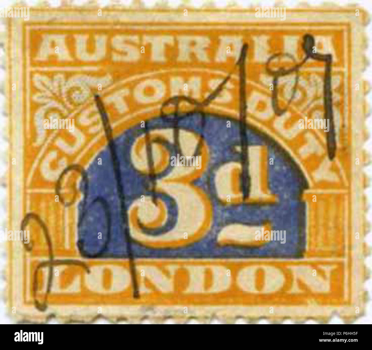 1907 Australia customs duty stamp Stock Photo Alamy