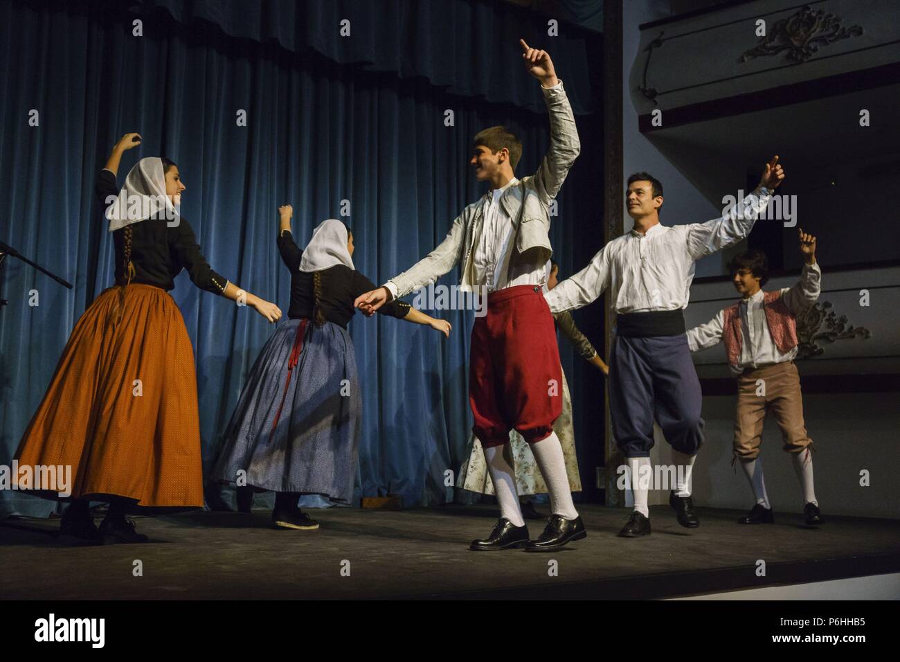 muestra de indumentaria tradicional mallorquina de los siglos XVII a XX, teatro Mar i Terra, Palma, Mallorca, islas baleares, Spain. Stock Photo