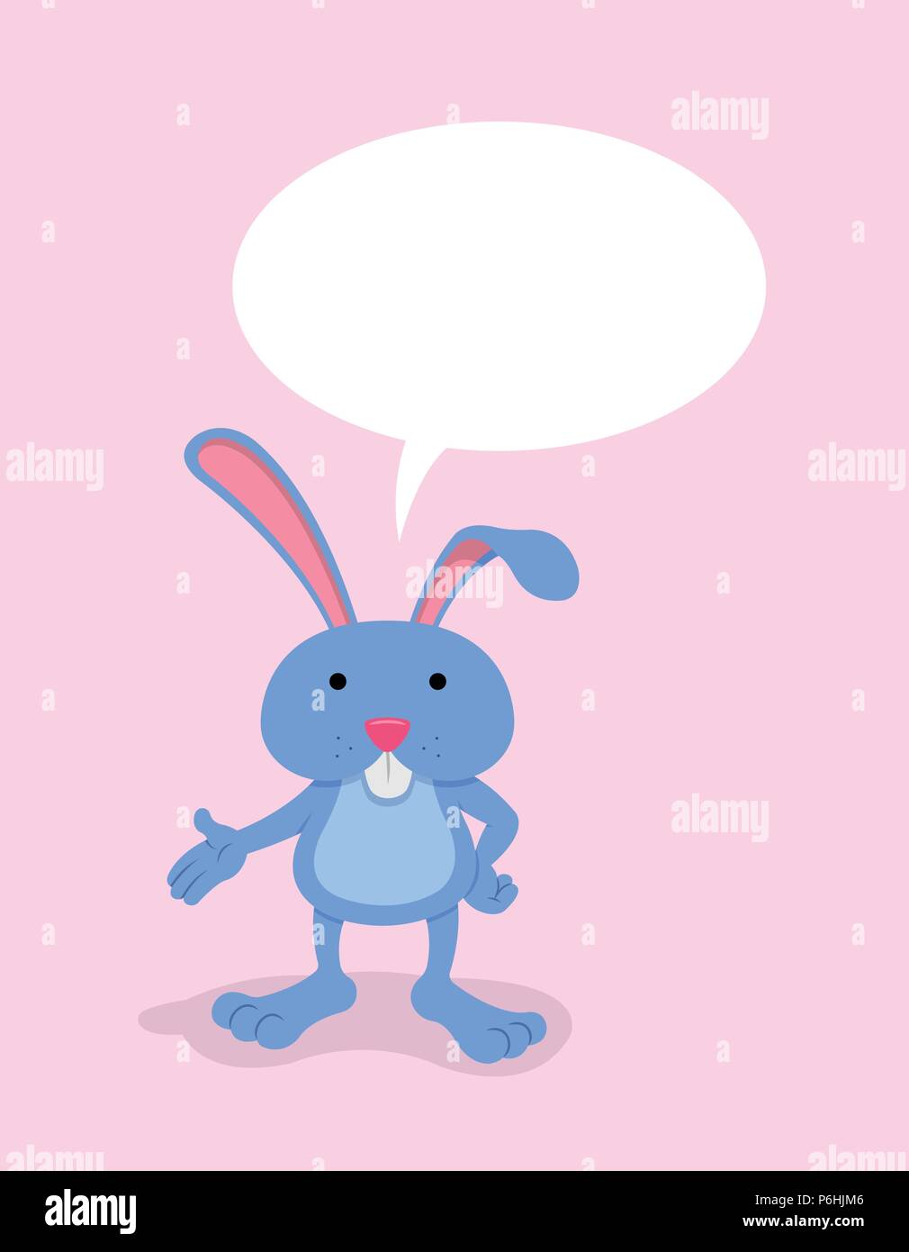 Cartoon hare with speech bubble, All the objects are in different layers. Stock Vector