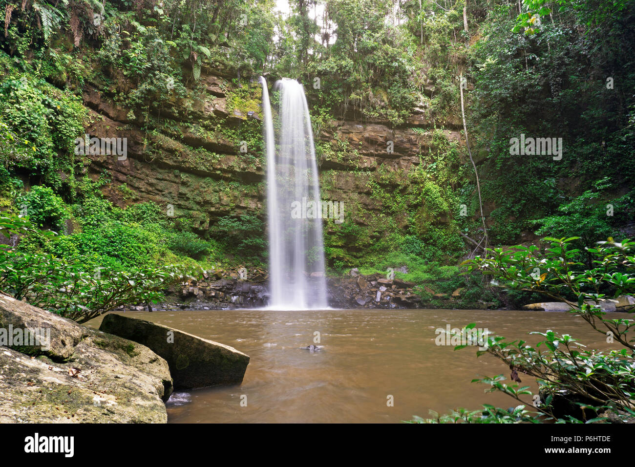 Ginseng waterfall in Maliau Basin Sabah Lost World, Malaysia Stock Photo
