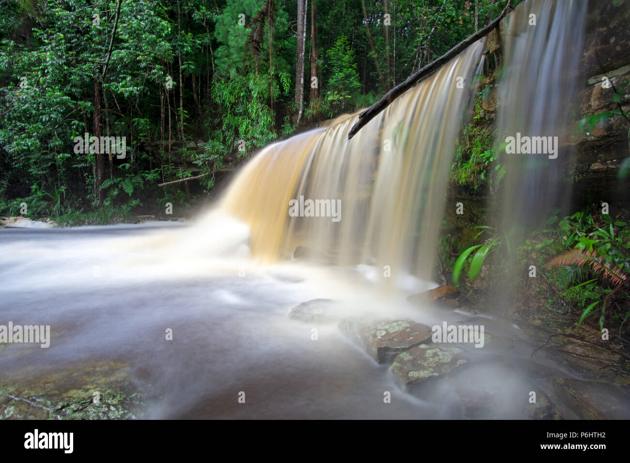 Long exposure of Giluk waterfall in Maliau Basin Sabah Borneo Malaysia Stock Photo