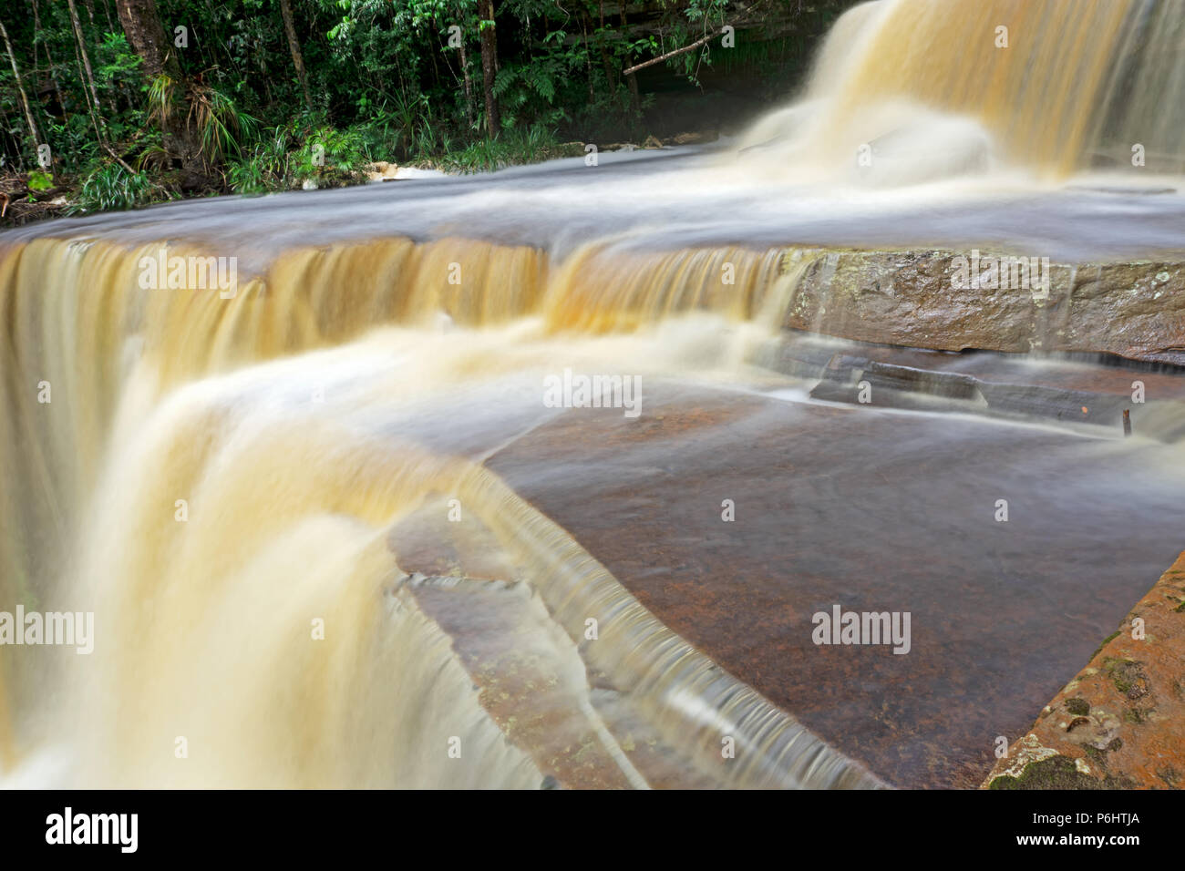 Long exposure of Giluk waterfall in Maliau Basin Sabah Borneo Malaysia Stock Photo