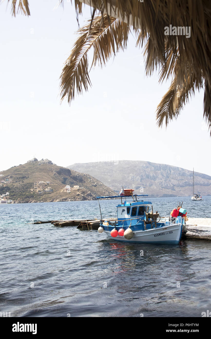 Fishing boat on Telendos, Kalymnos, Greece Stock Photo Alamy