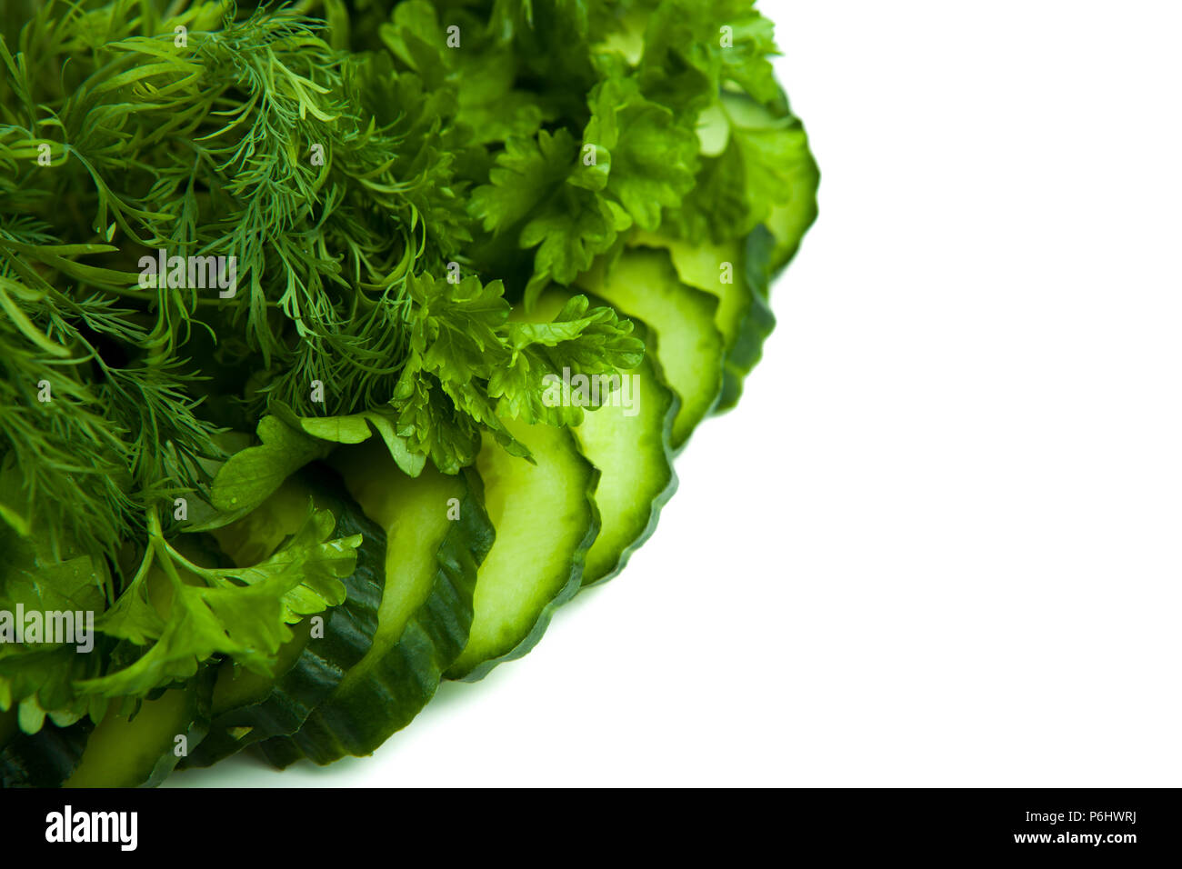 dill and parsley and cucumber chips closeup on white Stock Photo Alamy
