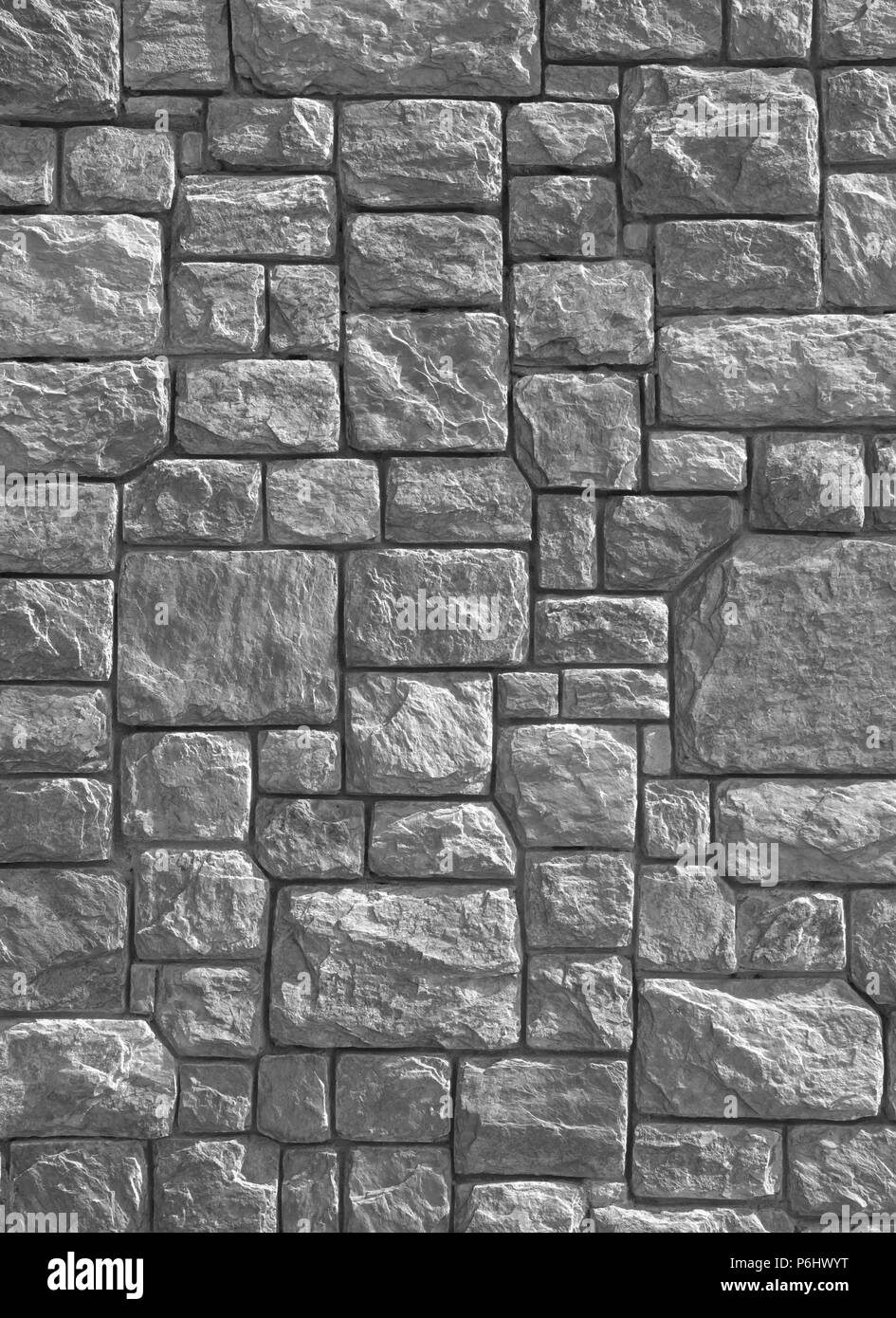 Dry stone wall with cement Black and White Stock Photos & Images Alamy