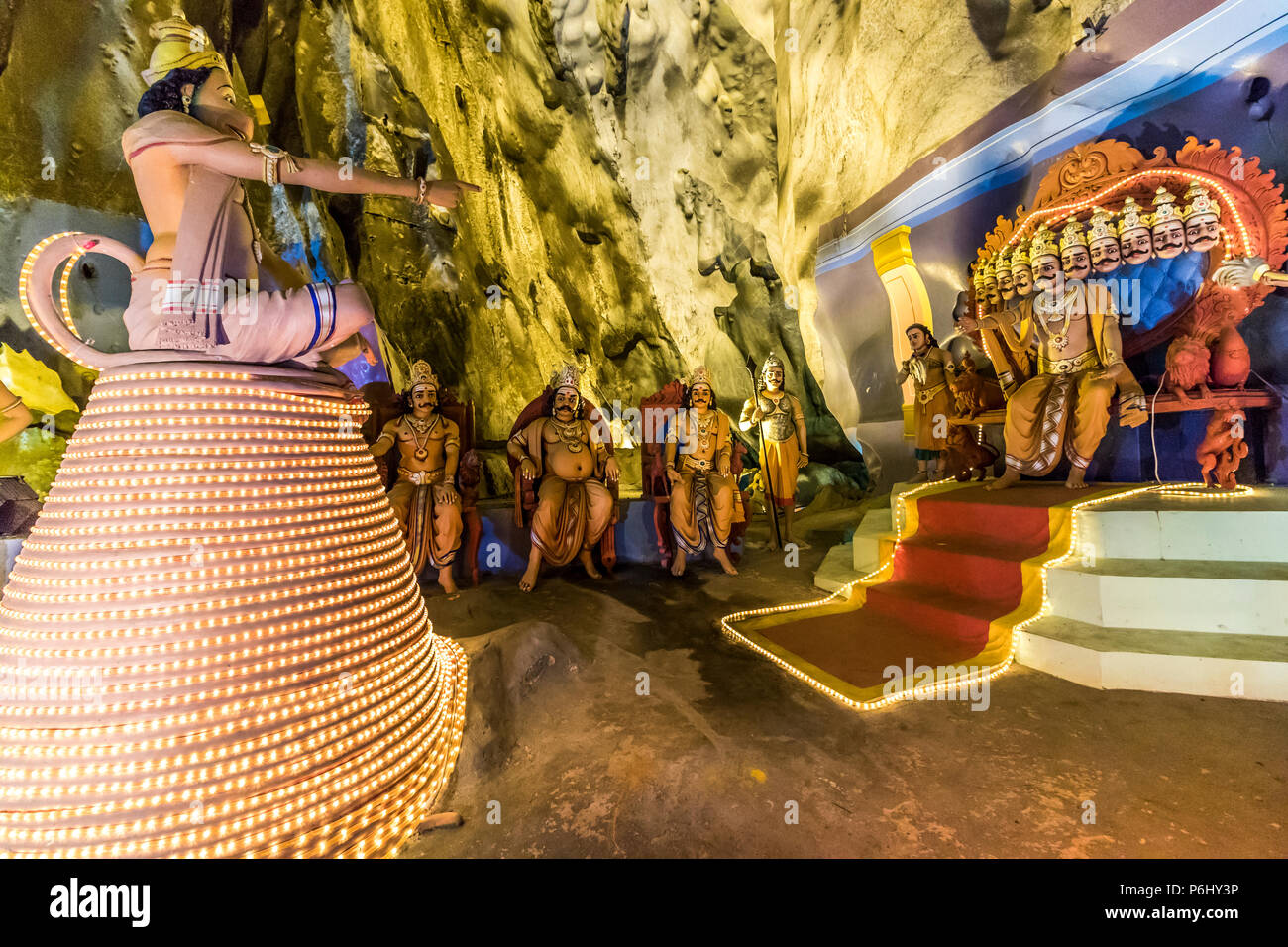 Inside the Ramayana cave at Batu Caves attraction Kuala Lumpur ...