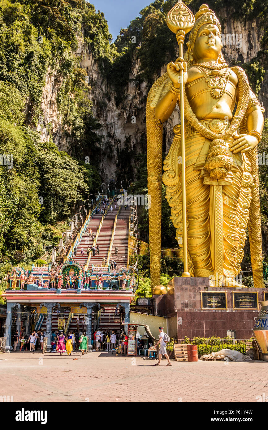 Batu Caves in Kuala Lumpur Malaysia with their spectacular towering
