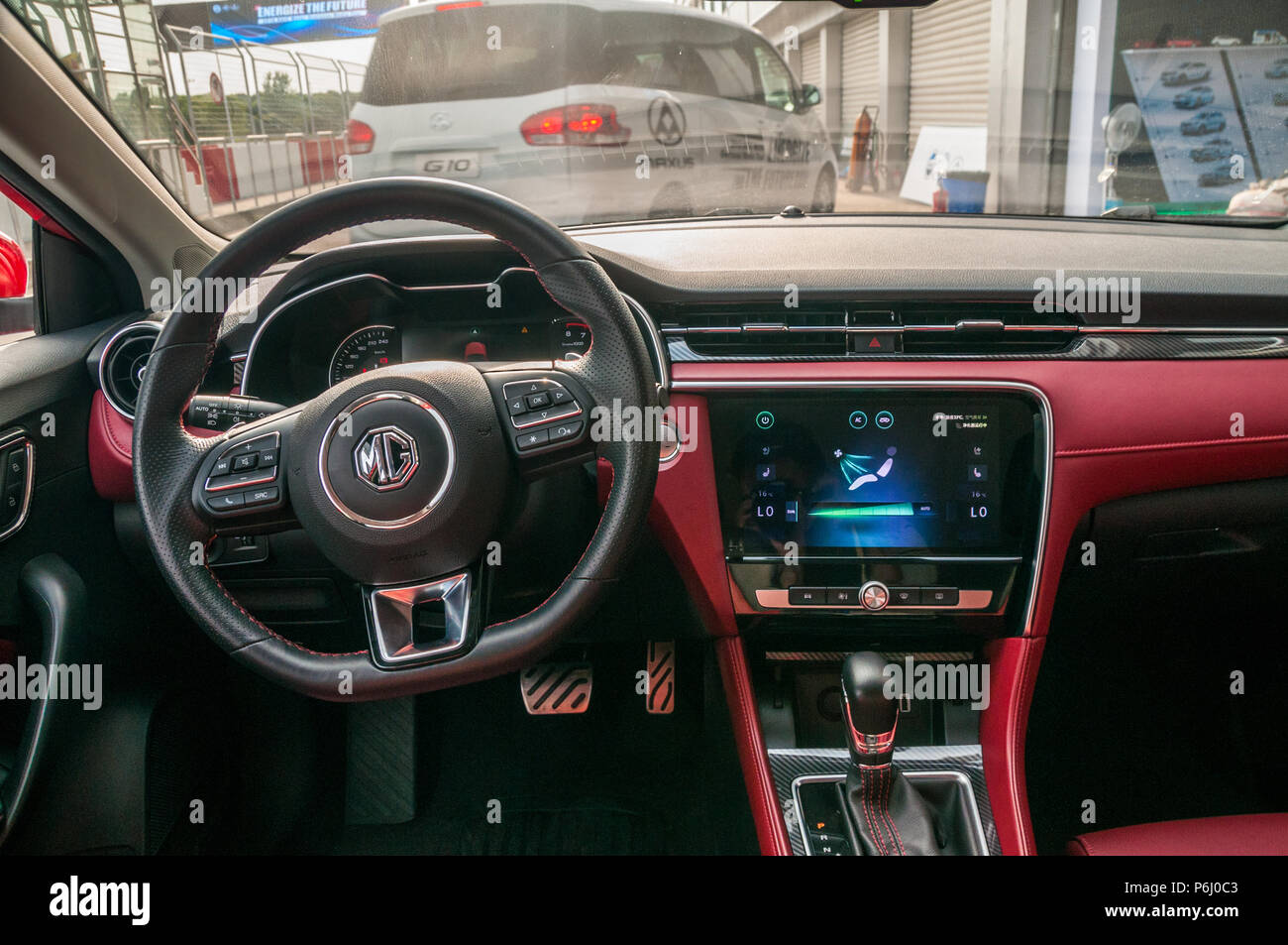 Dashboard of the new MG 6 car from SAIC. Stock Photo