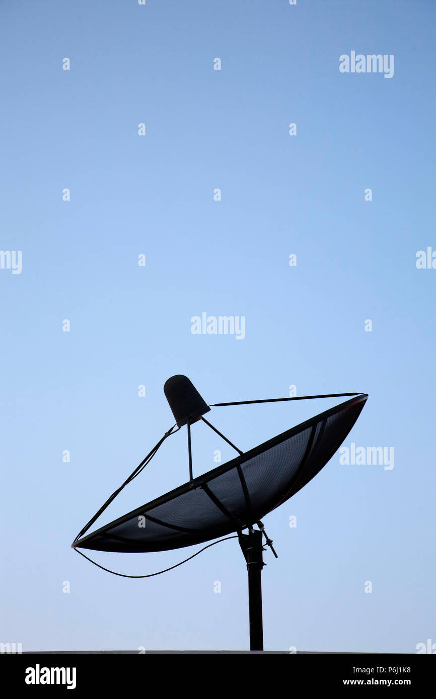 satellite tv aerial on Dubai rooftop Stock Photo Alamy