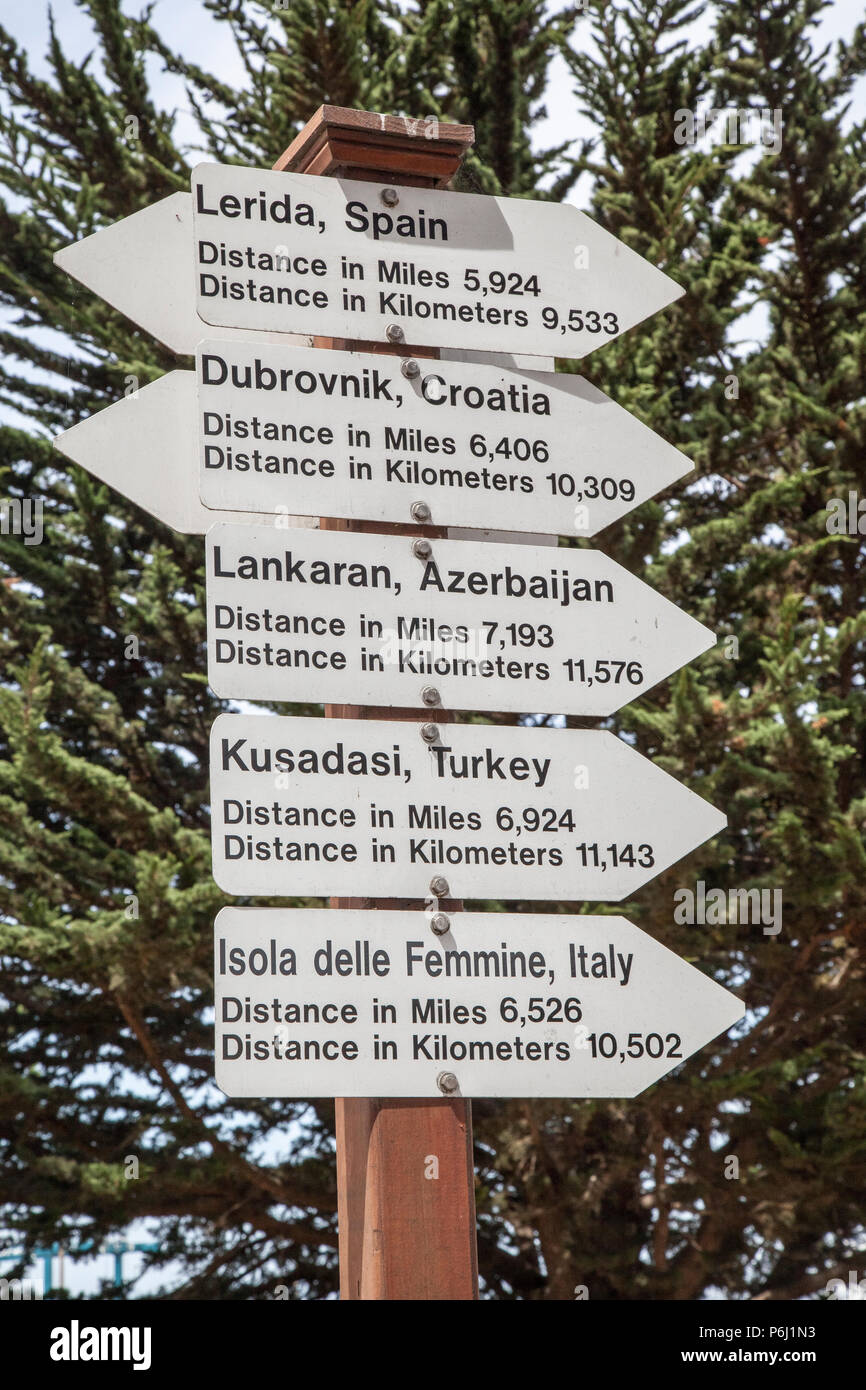 Sign posts, Monterey, California Stock Photo Alamy