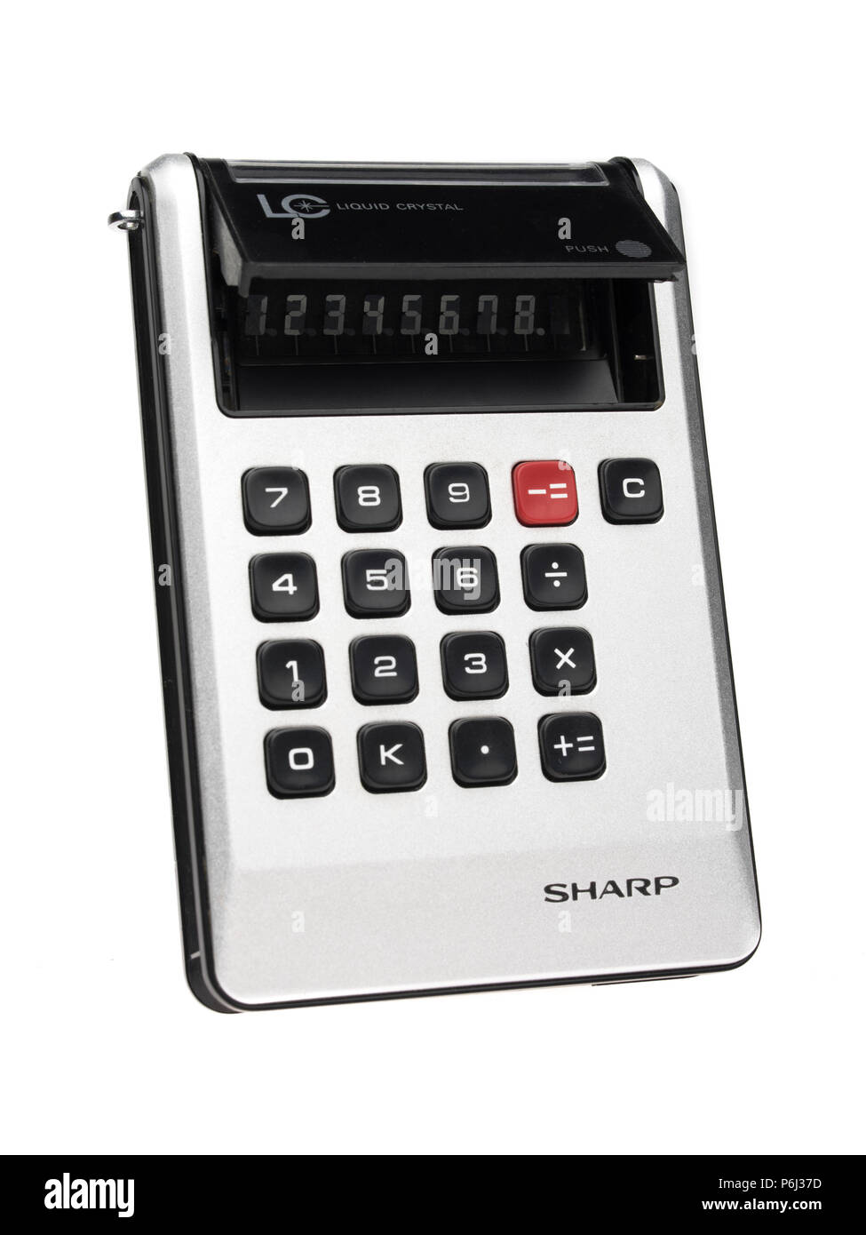 Sharp EL-805 Calculator using a reflective DSM-LCD, launched in 1972 by Sharp Inc Stock Photo