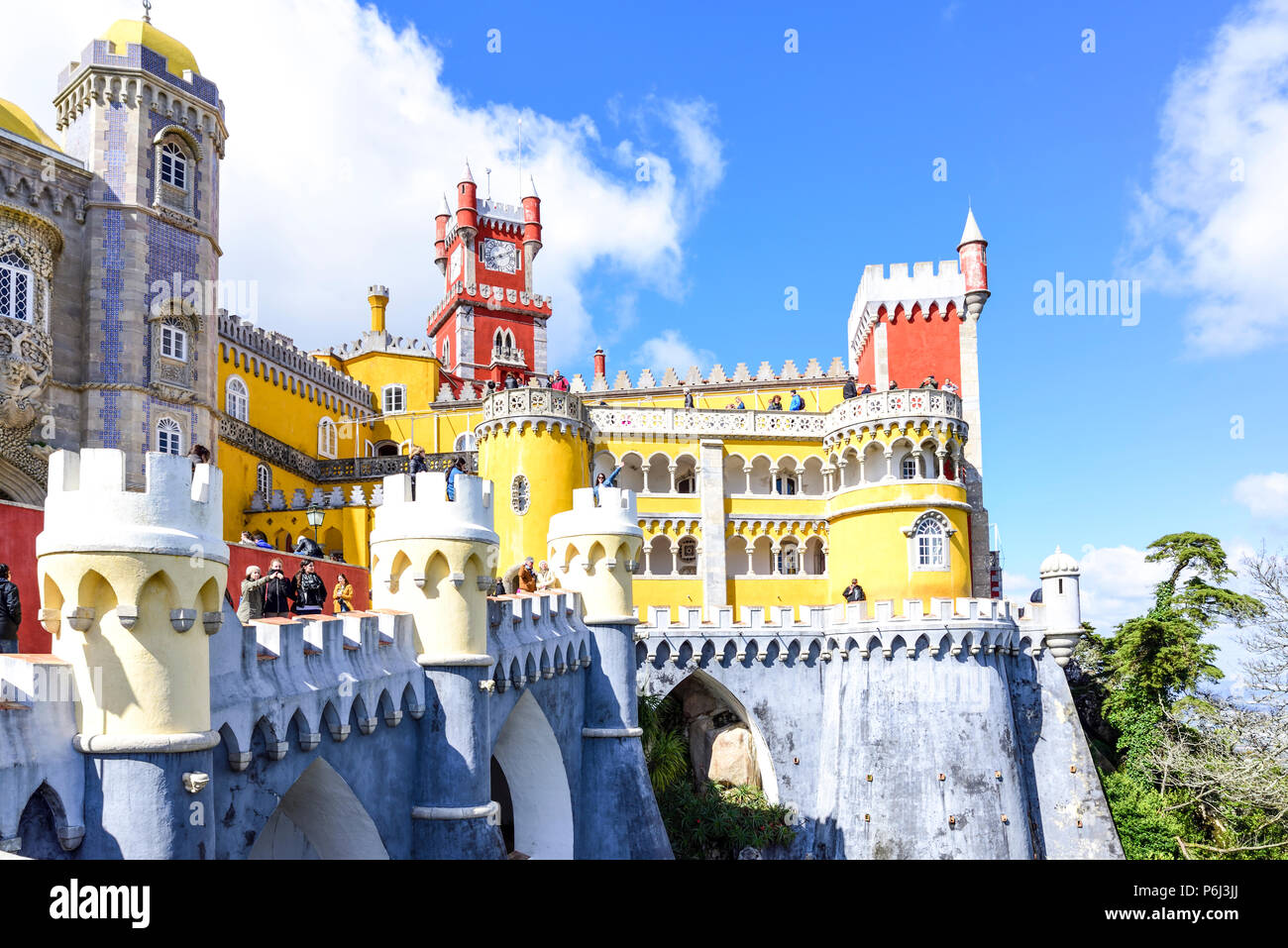 The Colorful Pena Palace In Sintra Lisbon On A Bright Sunny Day Stock 