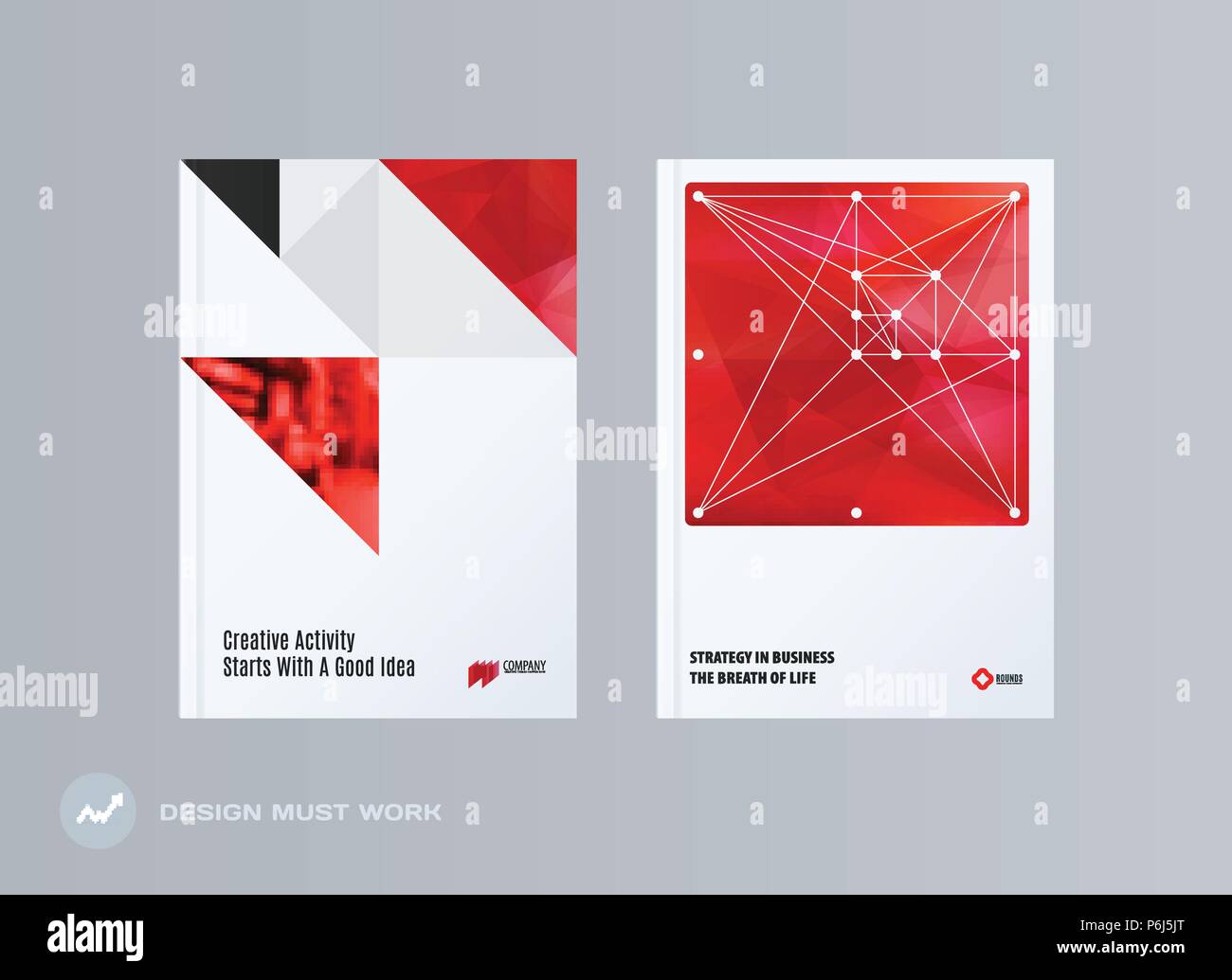 Triangular Pattern Brochure Brochure design triangular template. Colourful modern abstract set ...