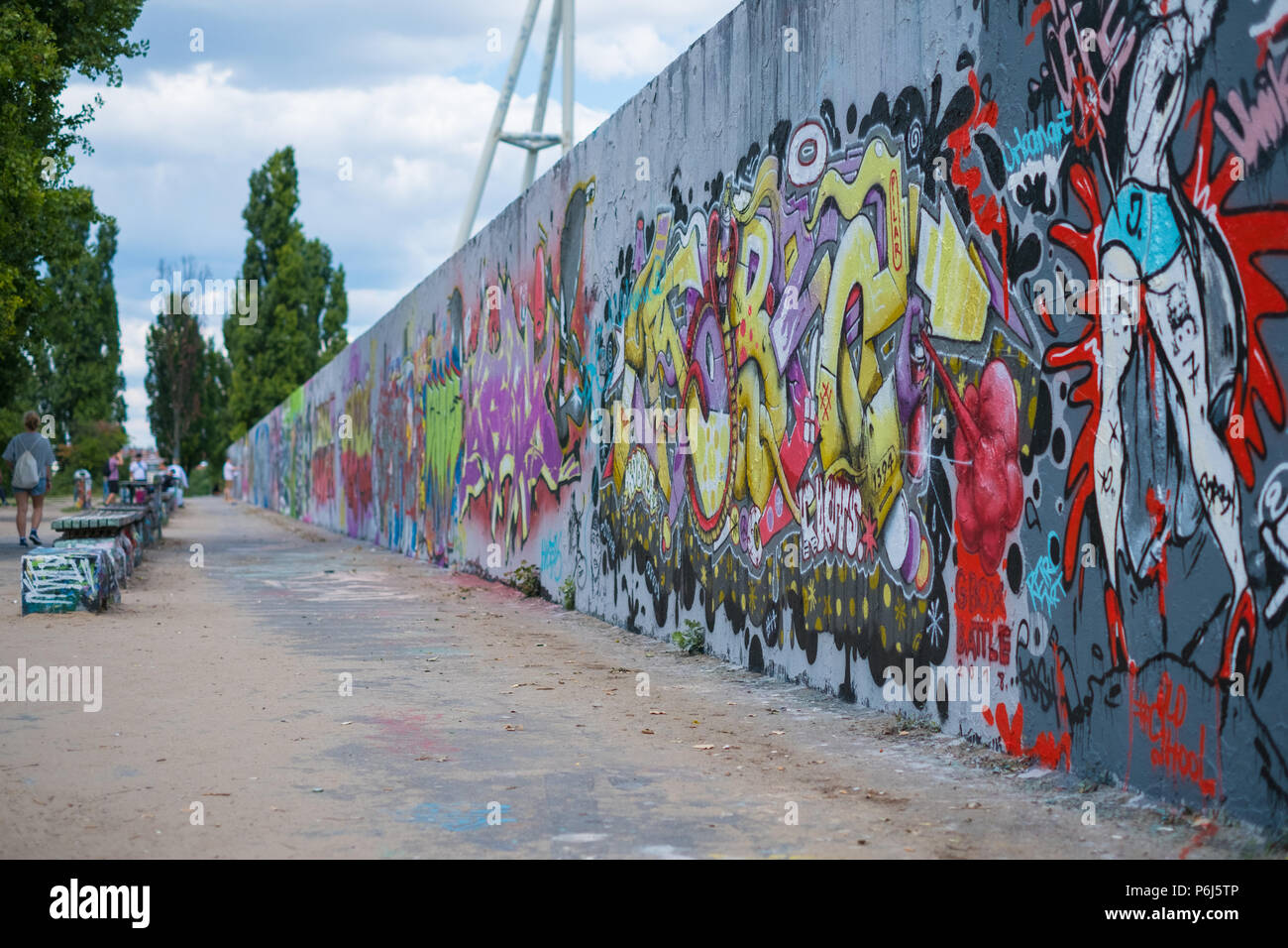 Berlin Germany June 18 Graffiti Wall At Berlin Mauerpark Former Boder Between East And West Berlin Stock Photo Alamy