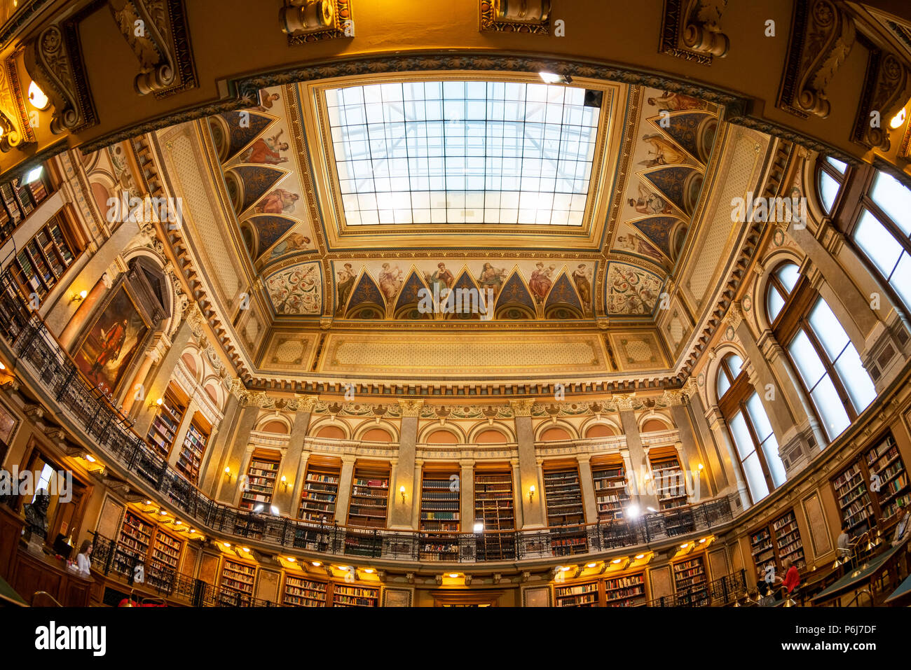 Interior of ELTE Central University Library. Eotvos Lorand University