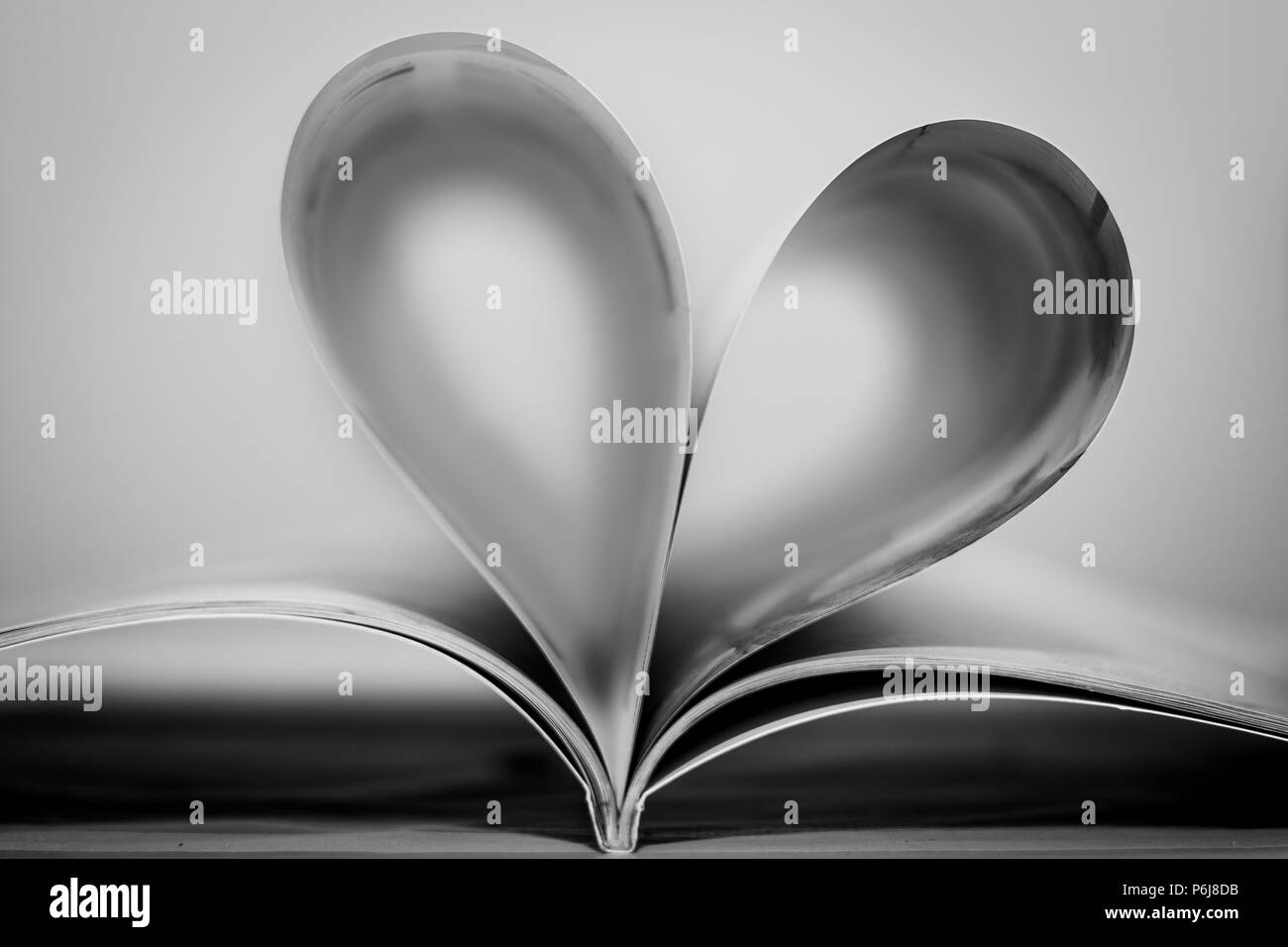 Heart shape book sheets Stock Photo