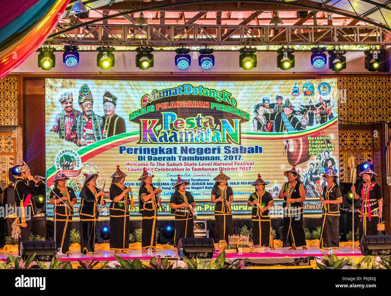 Indoor events on first day of Harvest Festival in Tambunan Sabah