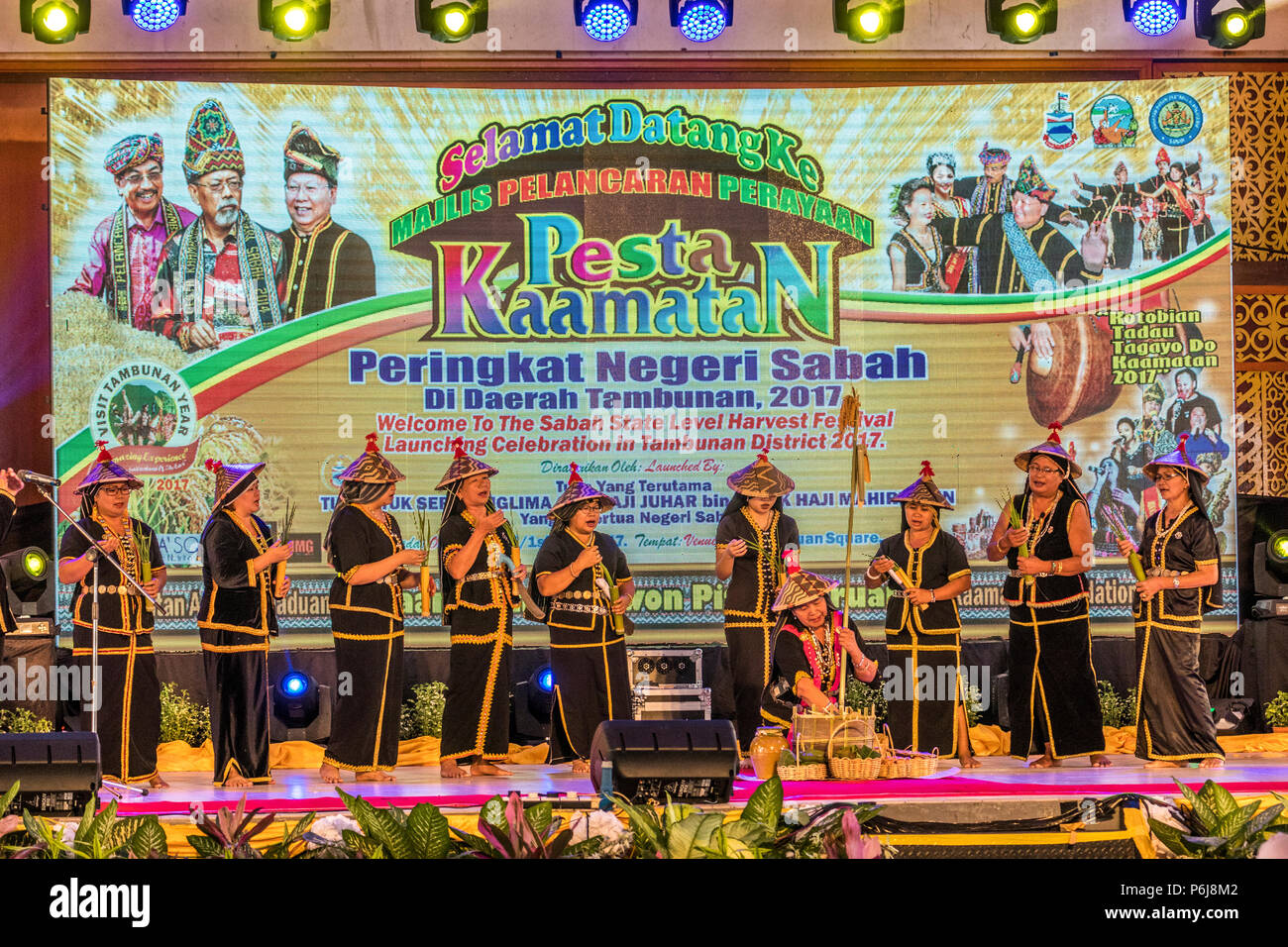 Indoor events on first day of Harvest Festival in Tambunan Sabah
