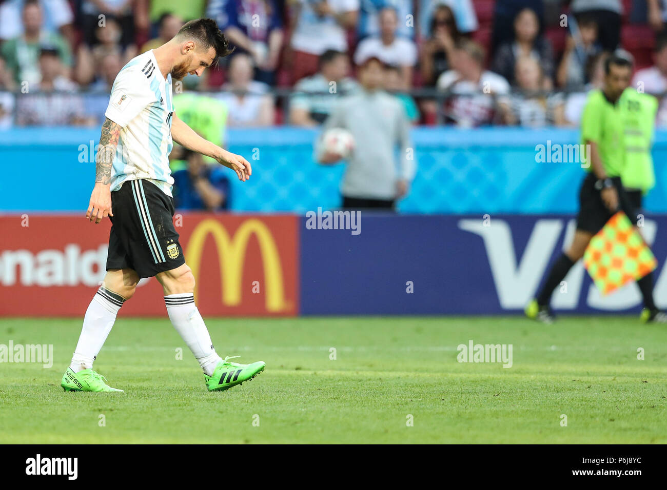 Kazan, Russia, 30 June 2018. Lionel Messi player of  Argentina during match against France game valid for the Eighth Finals of the World Cup in Russia 2018 at the Kazan Arena in Russia this Saturday, 30.  (PHOTO: WILLIAM VOLCOV/BRAZIL PHOTO PRESS) Credit: Brazil Photo Press/Alamy Live News Stock Photo