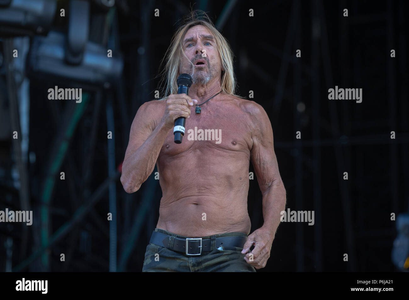 Finsbury park, UK. 30th June, 2018, singer, songwriter Iggy Pop performing at Queens of the Stone Age and Friends. UK.Finsbury park London.© Jason Richardson / Alamy Live News Stock Photo - Alamy