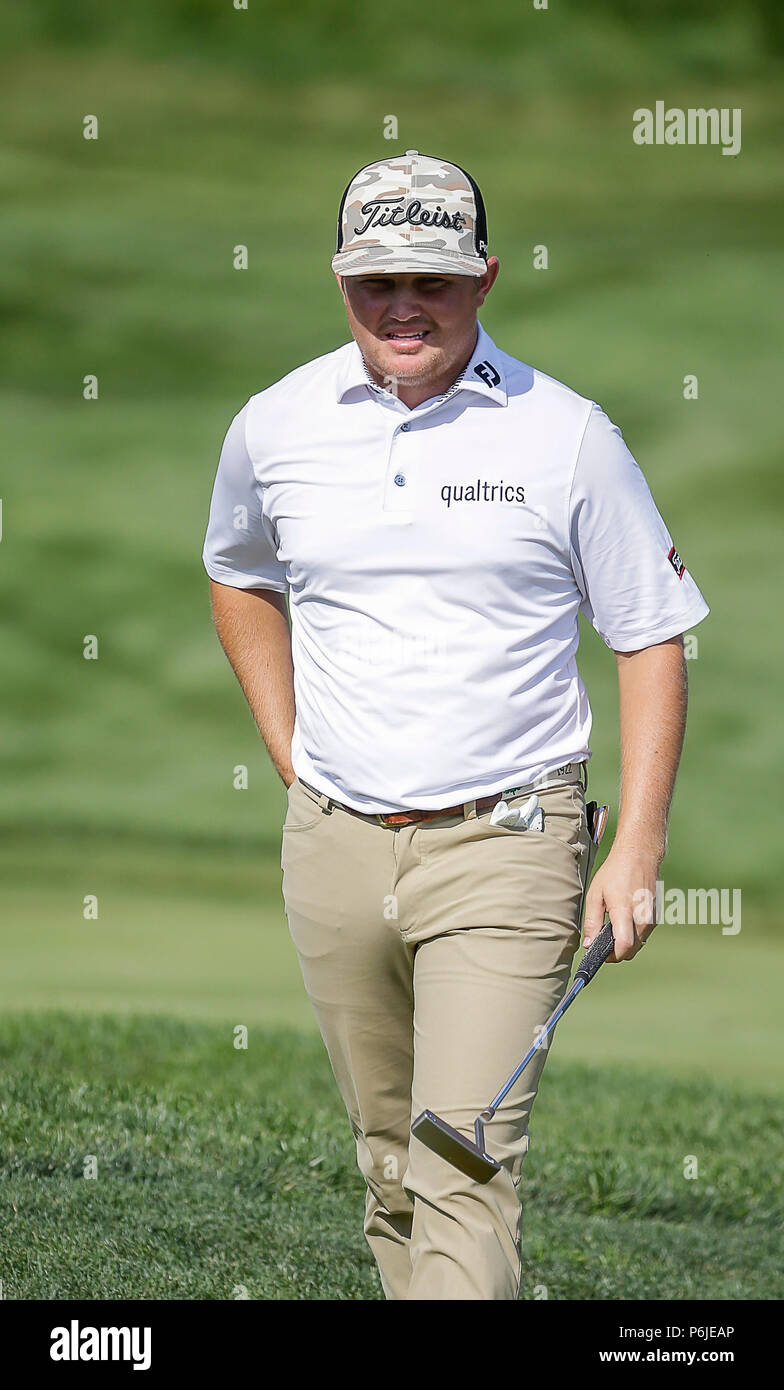 Potomac, MD, USA. 30th June, 2018. Zac Blair during the third round of the Quicken Loans National at TPC Potomac in Potomac, MD. Justin Cooper/CSM/Alamy Live News Stock Photo