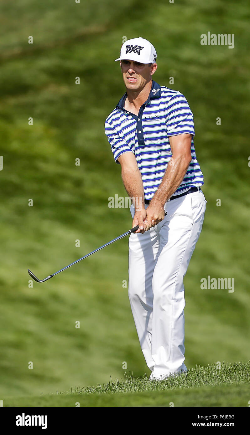 Potomac, MD, USA. 30th June, 2018. Billy Horschel during the third round of the Quicken Loans National at TPC Potomac in Potomac, MD. Justin Cooper/CSM/Alamy Live News Stock Photo