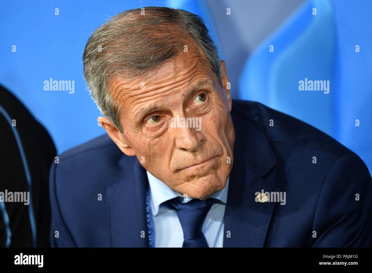 Sochi, Russland. 30th June, 2018. Oscar Washington TABAREZ (coach, URU), single photo, one-on-one cut, portrait, portrait, portrait. Uruguay (URU) - Portugal (POR) 2-1, Round of 16, Round of 16, Game 49, on 30.06.2018 in SOCHI, Fisht Olympic Stadium. Football World Cup 2018 in Russia from 14.06. - 15.07.2018. | usage worldwide Credit: dpa/Alamy Live News Stock Photo