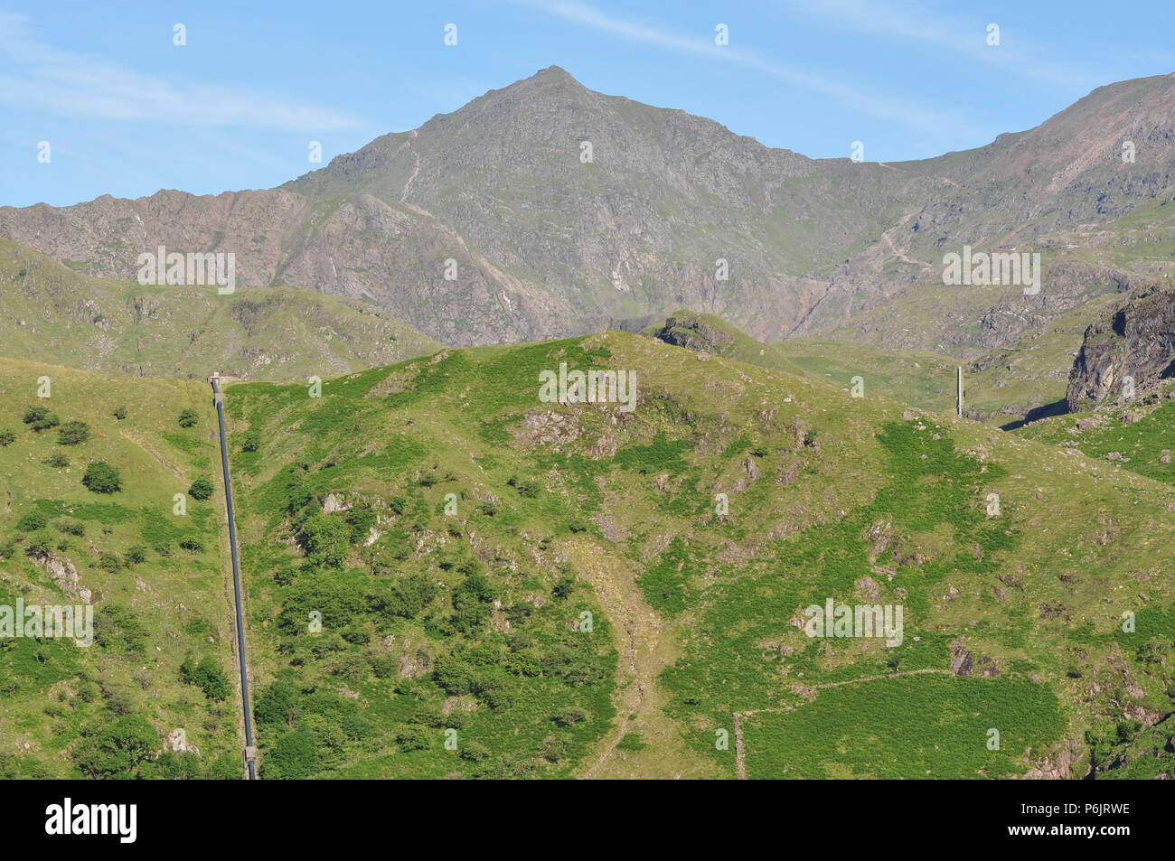 Mt Snowdon, (centre) north Wales, UK. Stock Photo