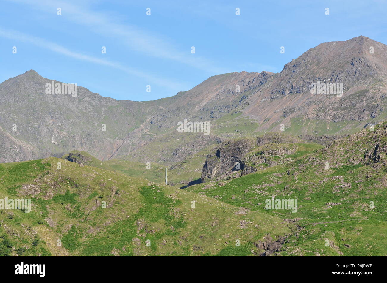 Mt Snowdon, (left) north Wales, UK Stock Photo